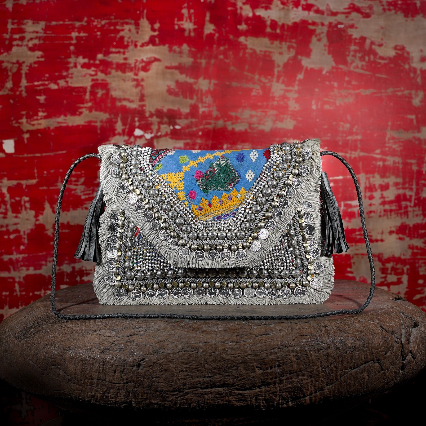 Light Grey Banjara Clutch 026