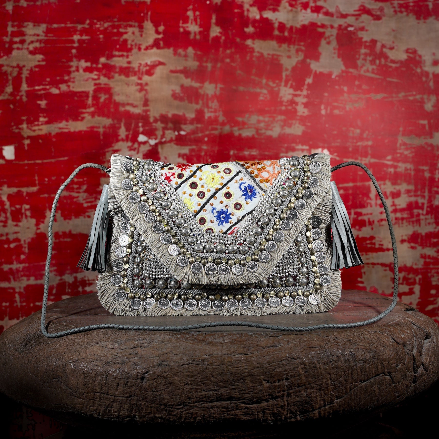 Light Grey Banjara Clutch 027