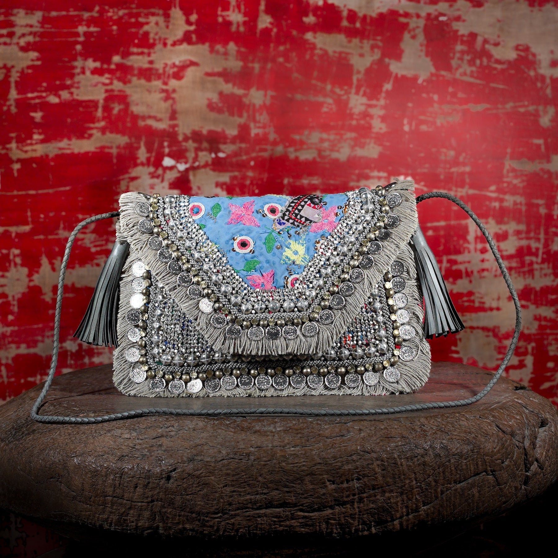 Light Grey Banjara Clutch 028