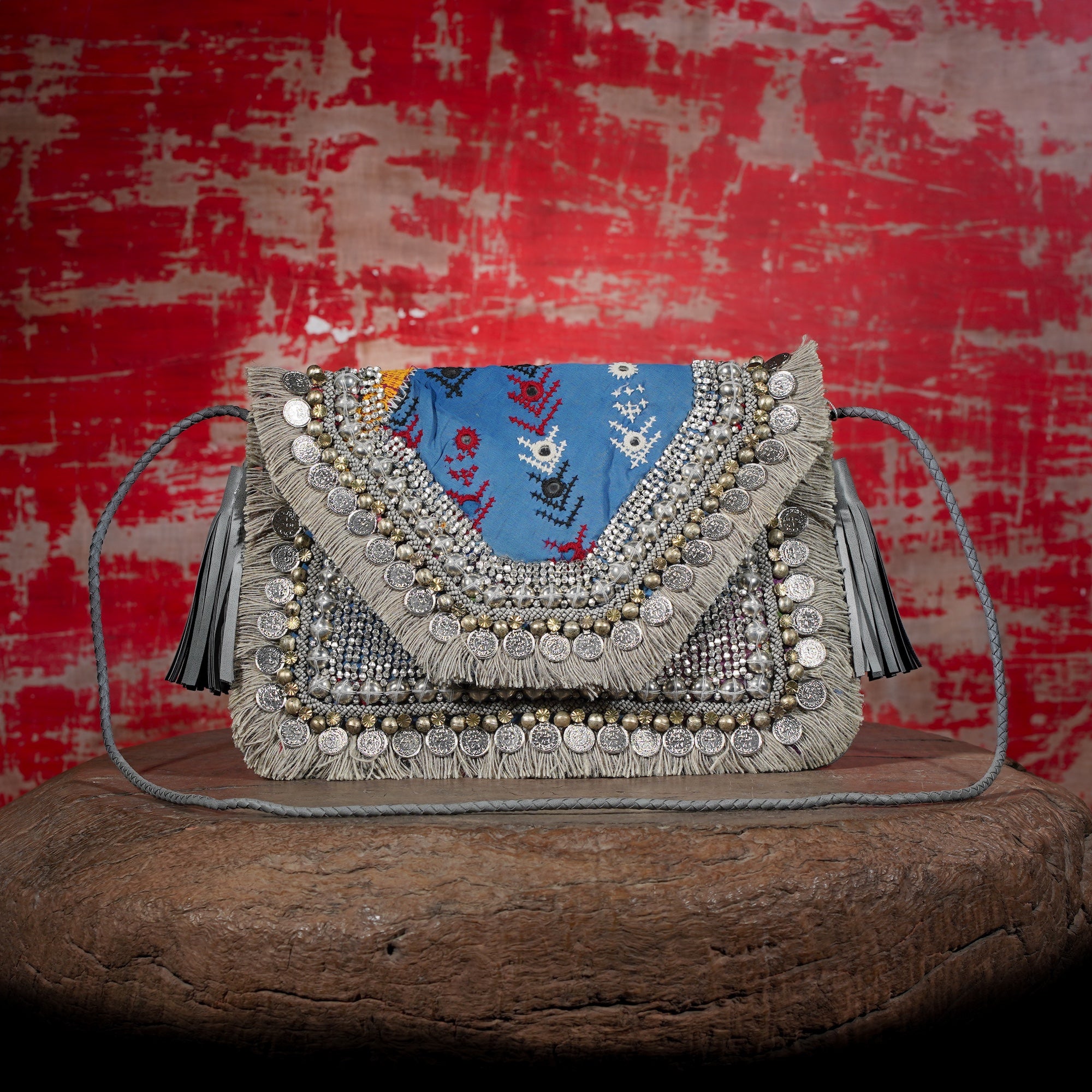 Light Grey Banjara Clutch 032