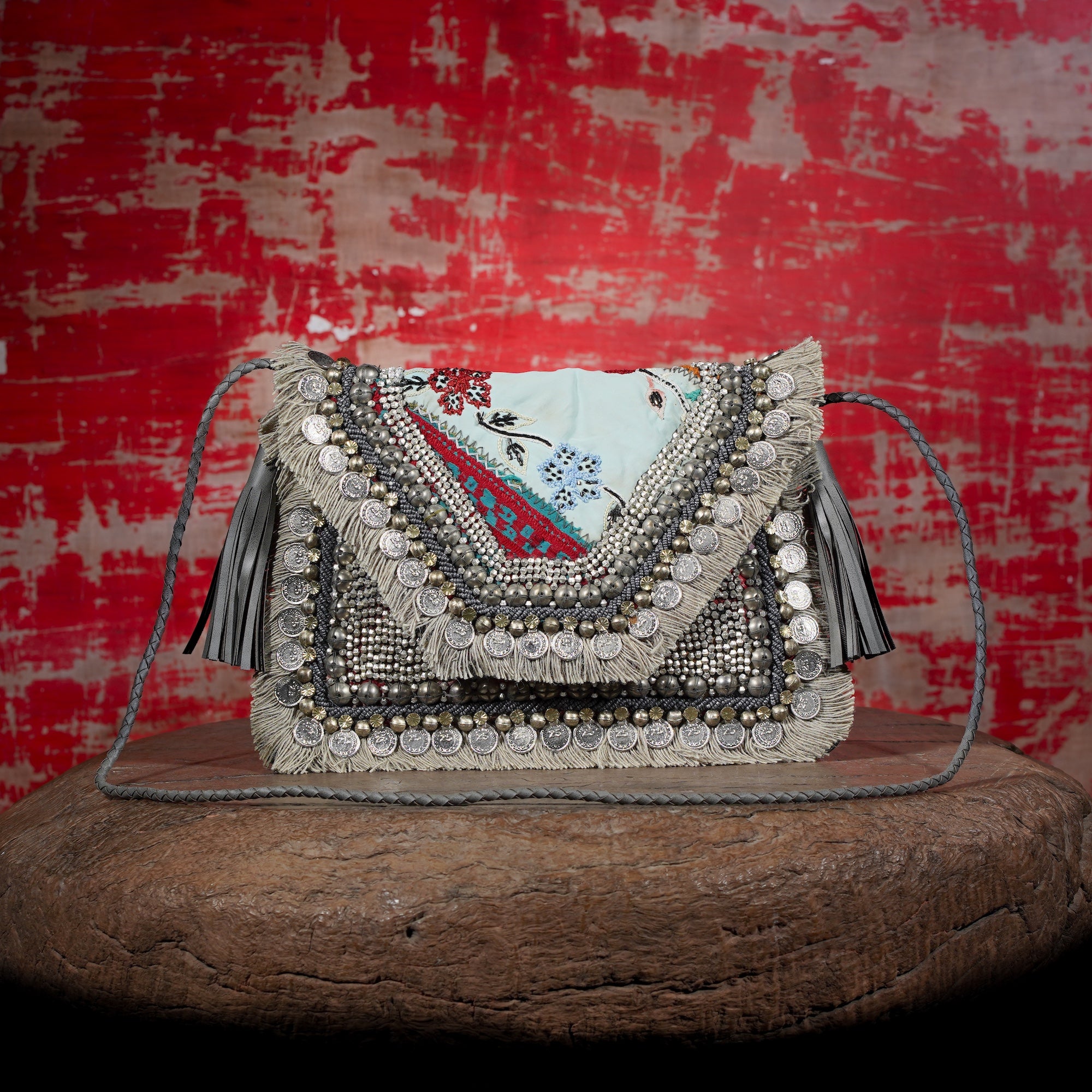 Light Grey Banjara Clutch 035