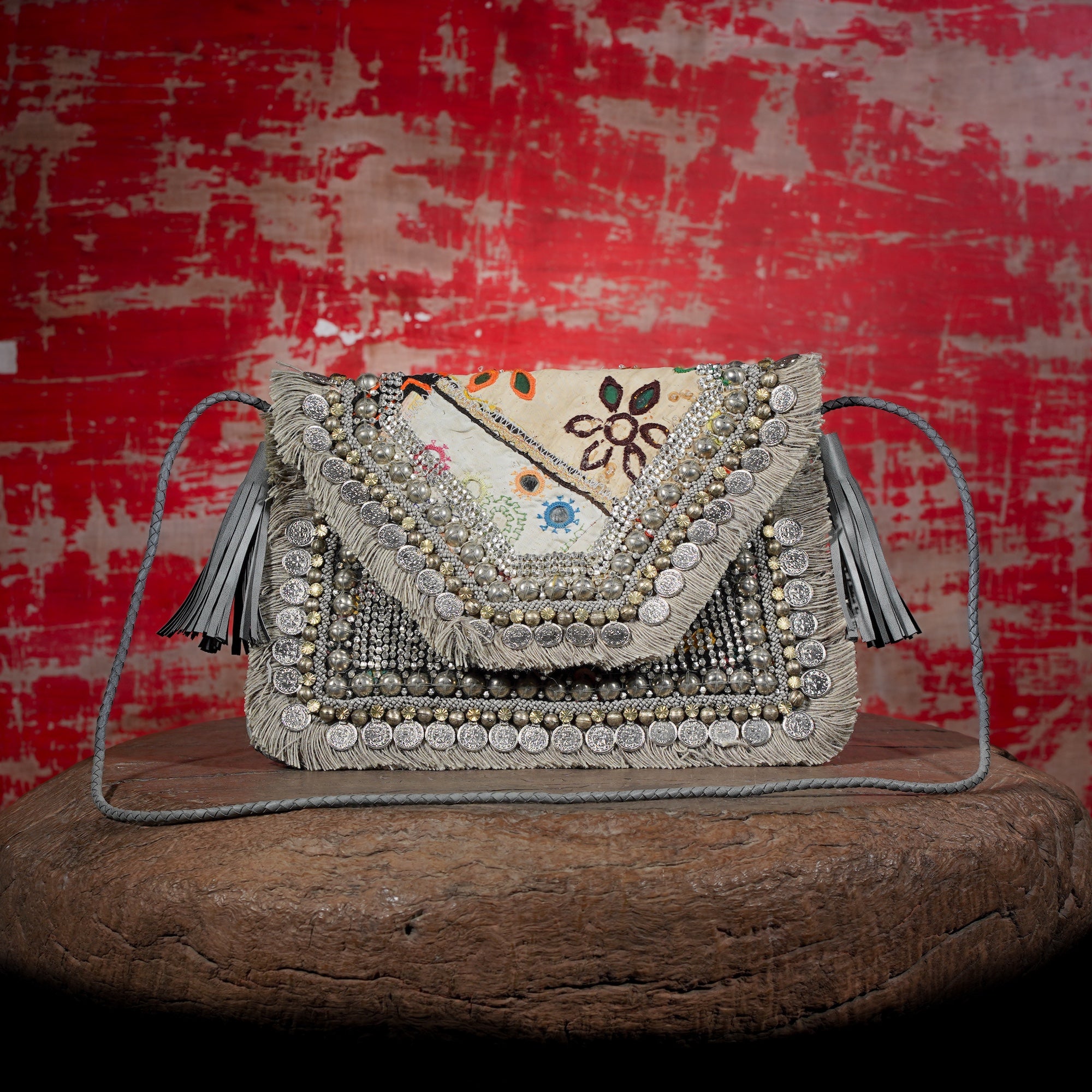 Light Grey Banjara Clutch 036