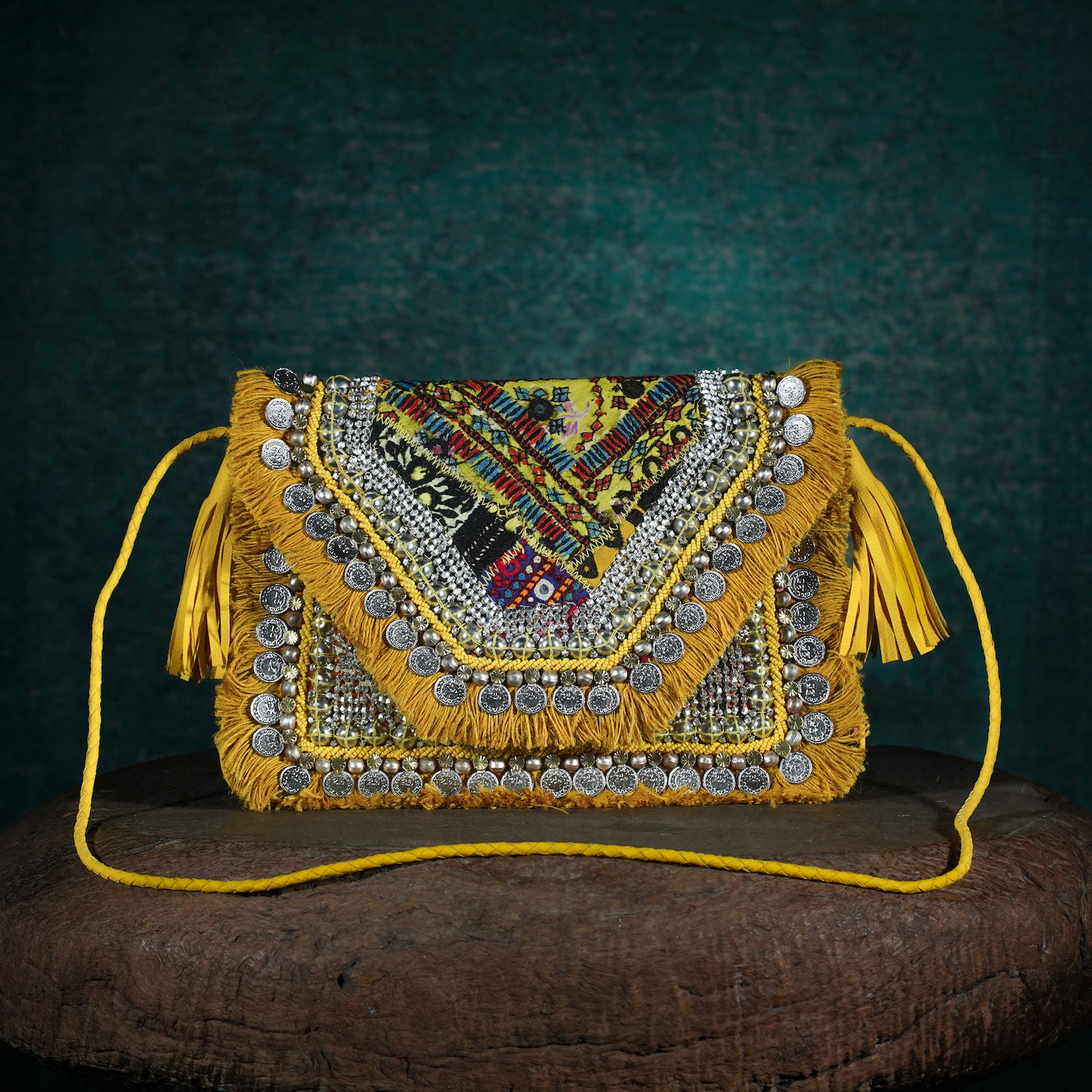 Mustard Banjara Clutch 007