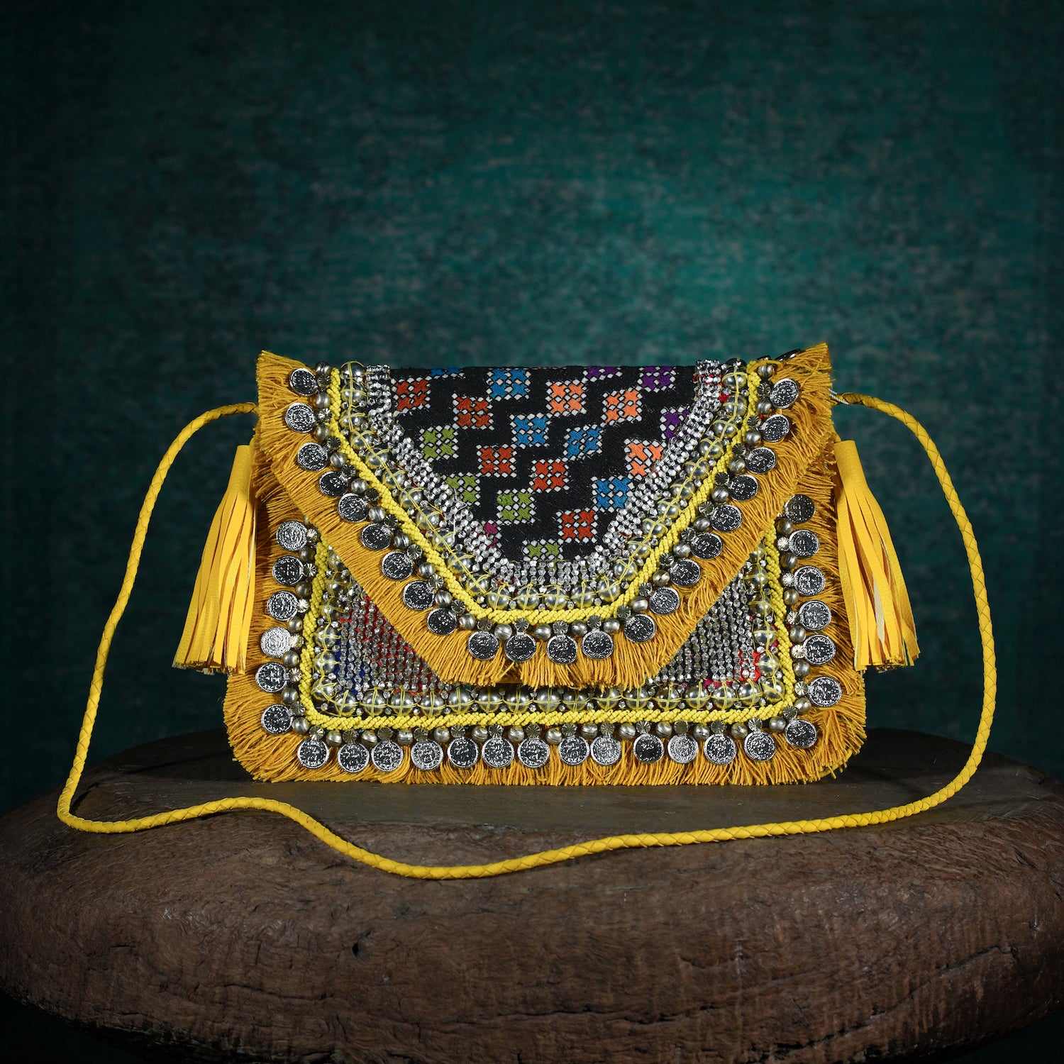 Mustard Banjara Clutch 008