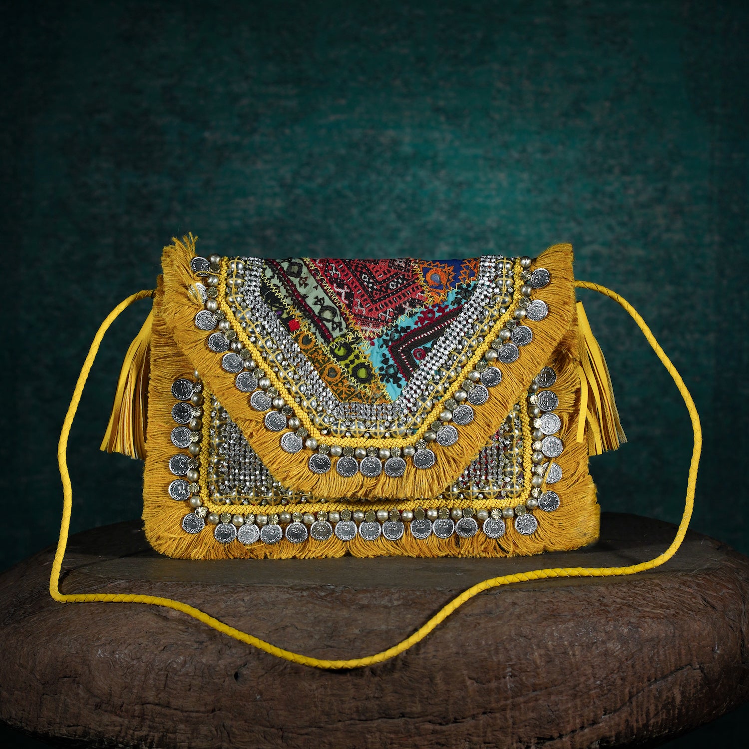 Mustard Banjara Clutch 009