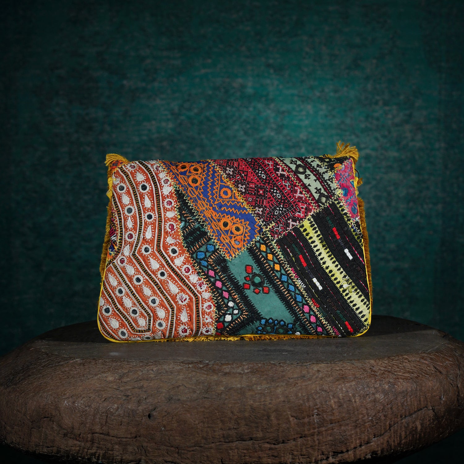 Mustard Banjara Clutch 009