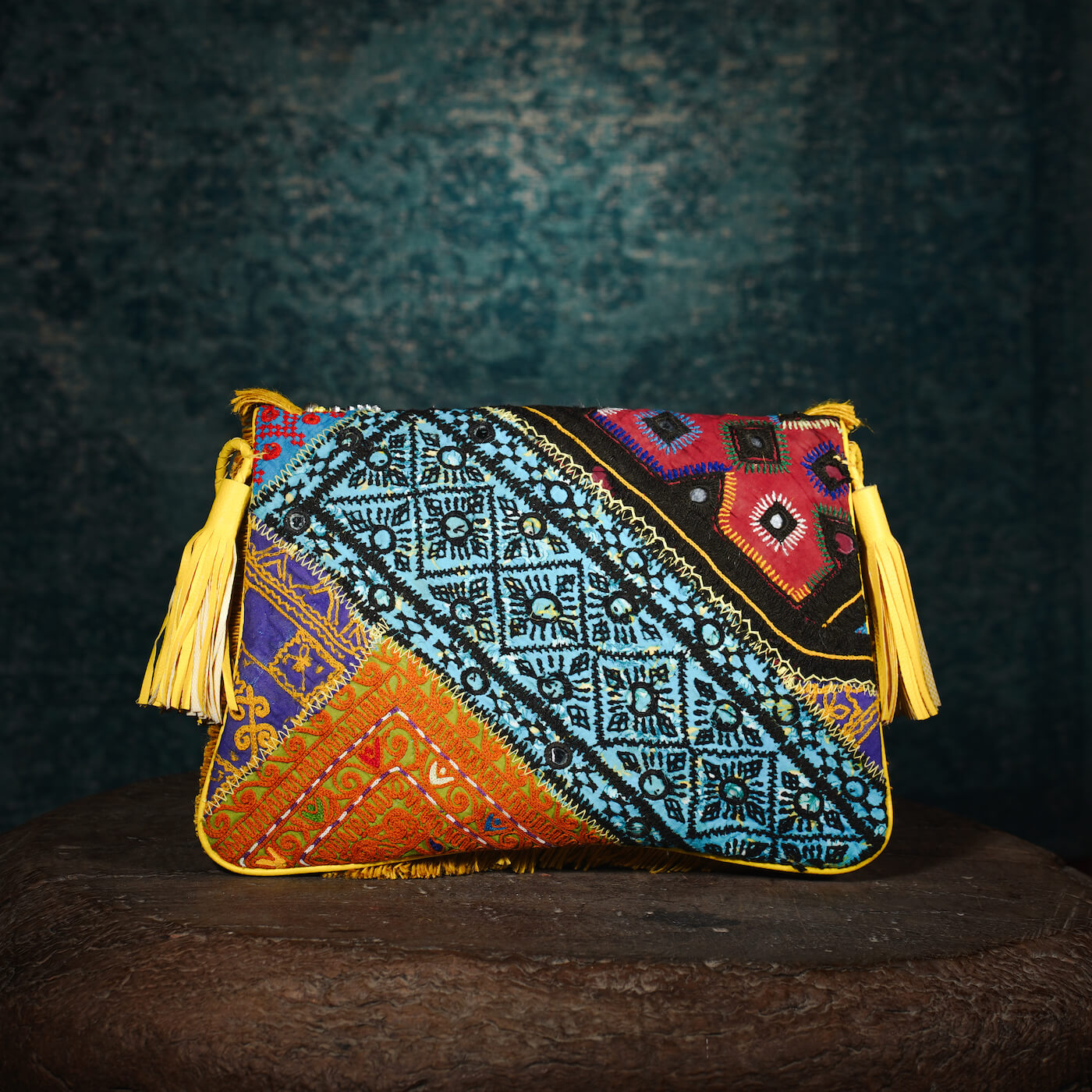 Mustard Banjara Clutch 001