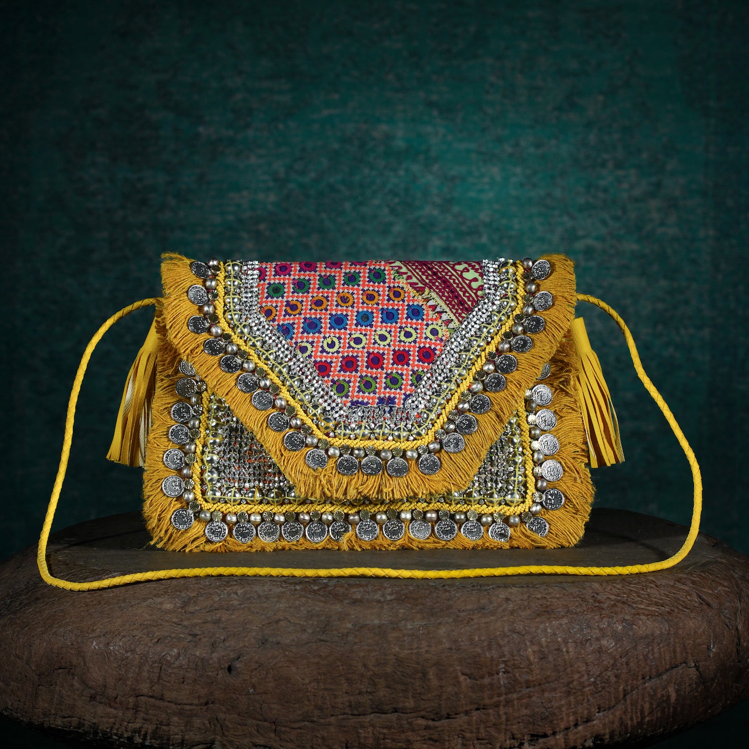 Mustard Banjara Clutch 010