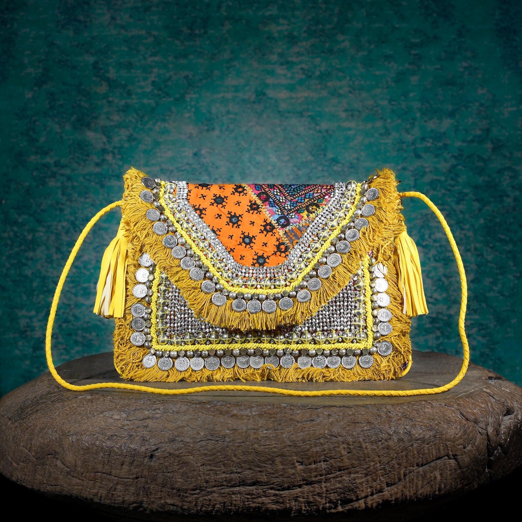 Mustard Banjara Clutch 011
