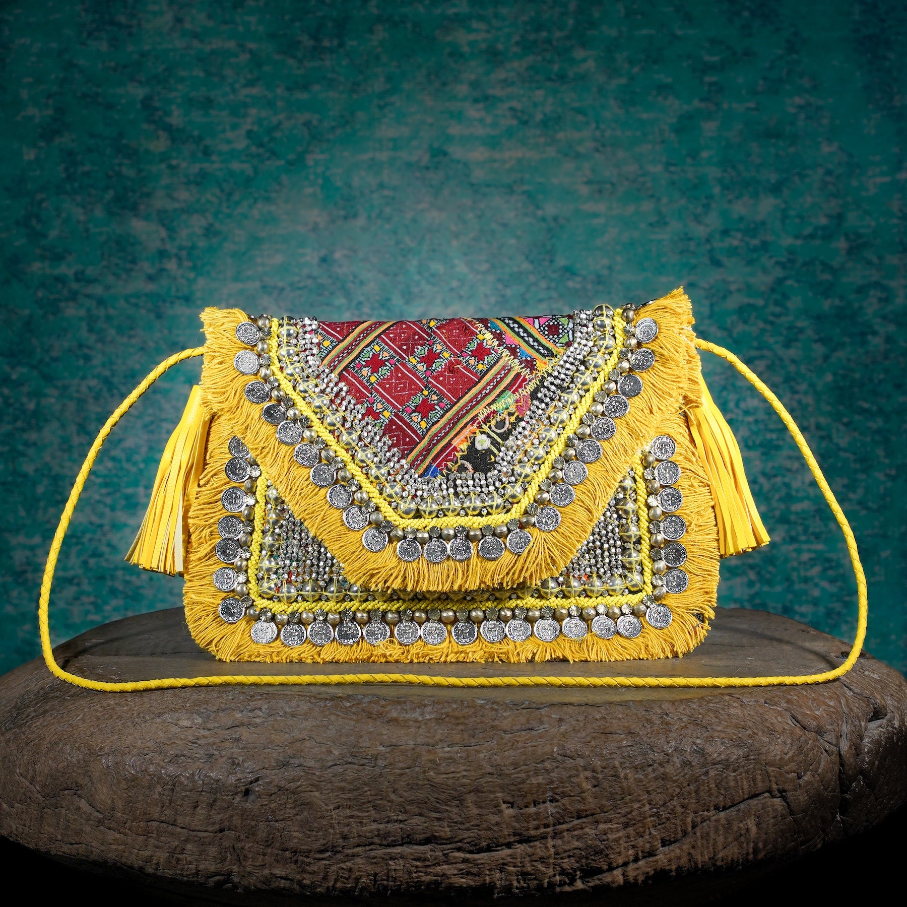 Mustard Banjara Clutch 012