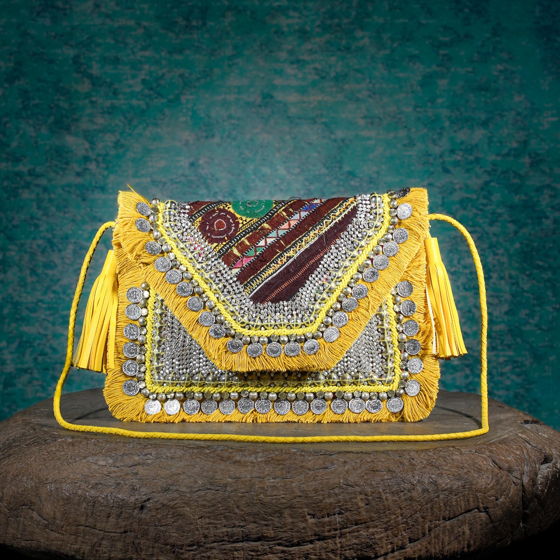 Mustard Banjara Clutch 014