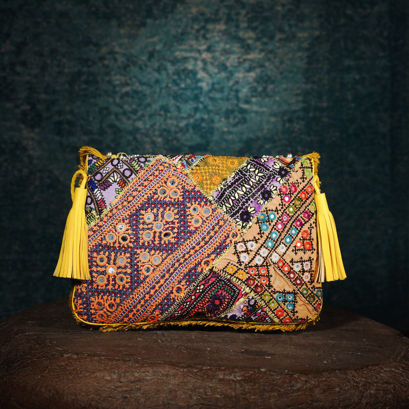 Mustard Banjara Clutch 002