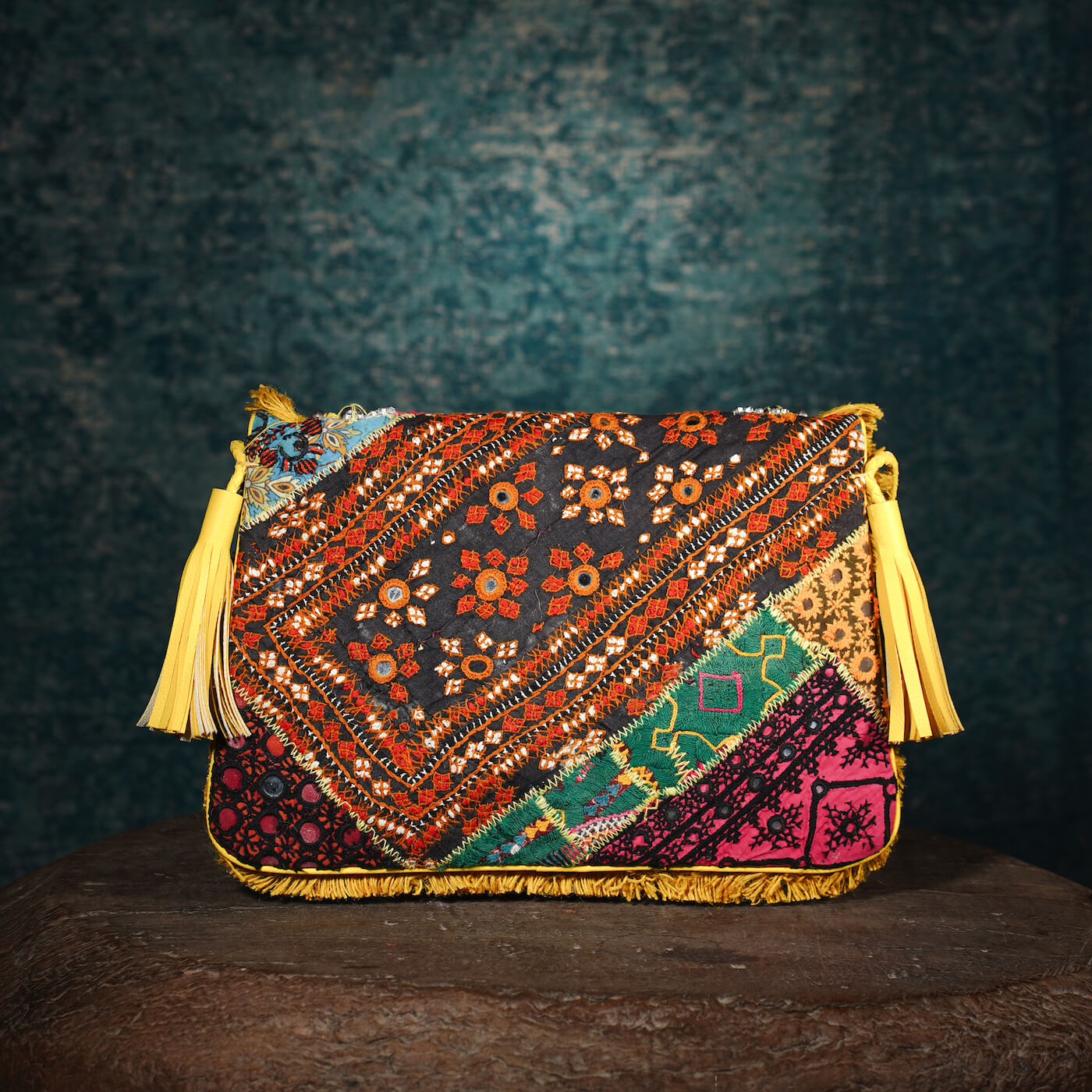 Mustard Banjara Clutch 004