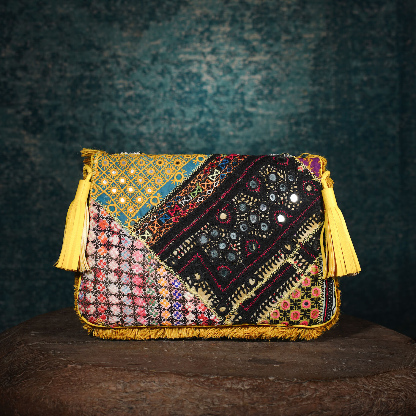 Mustard Banjara Clutch 005