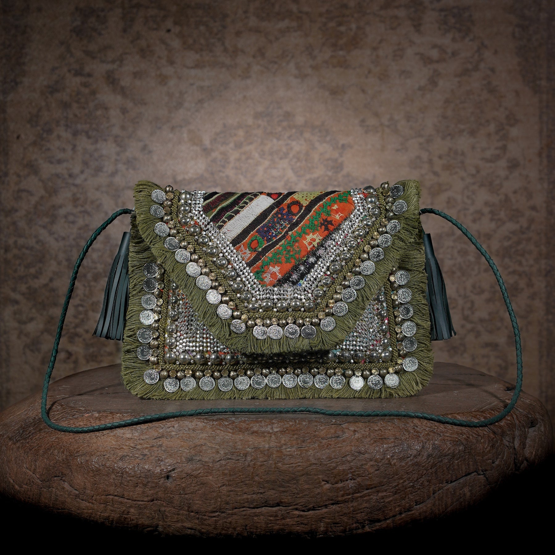 Olive Green Banjara Clutch 011