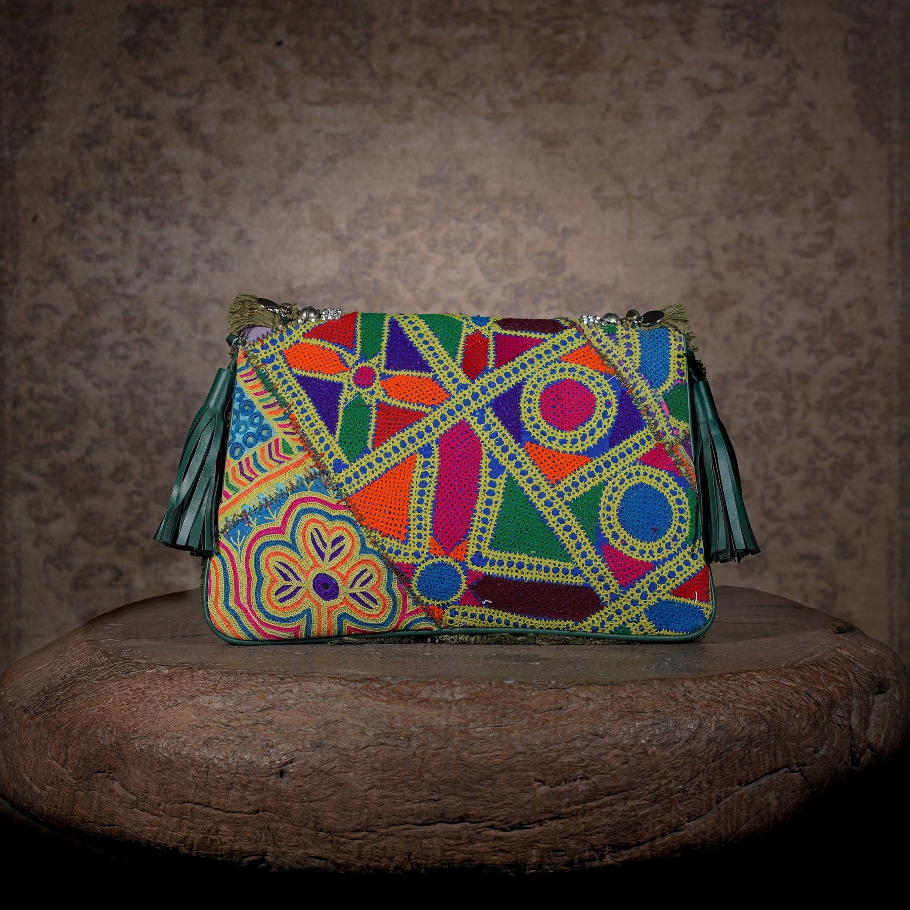 Olive Green Banjara Clutch 012