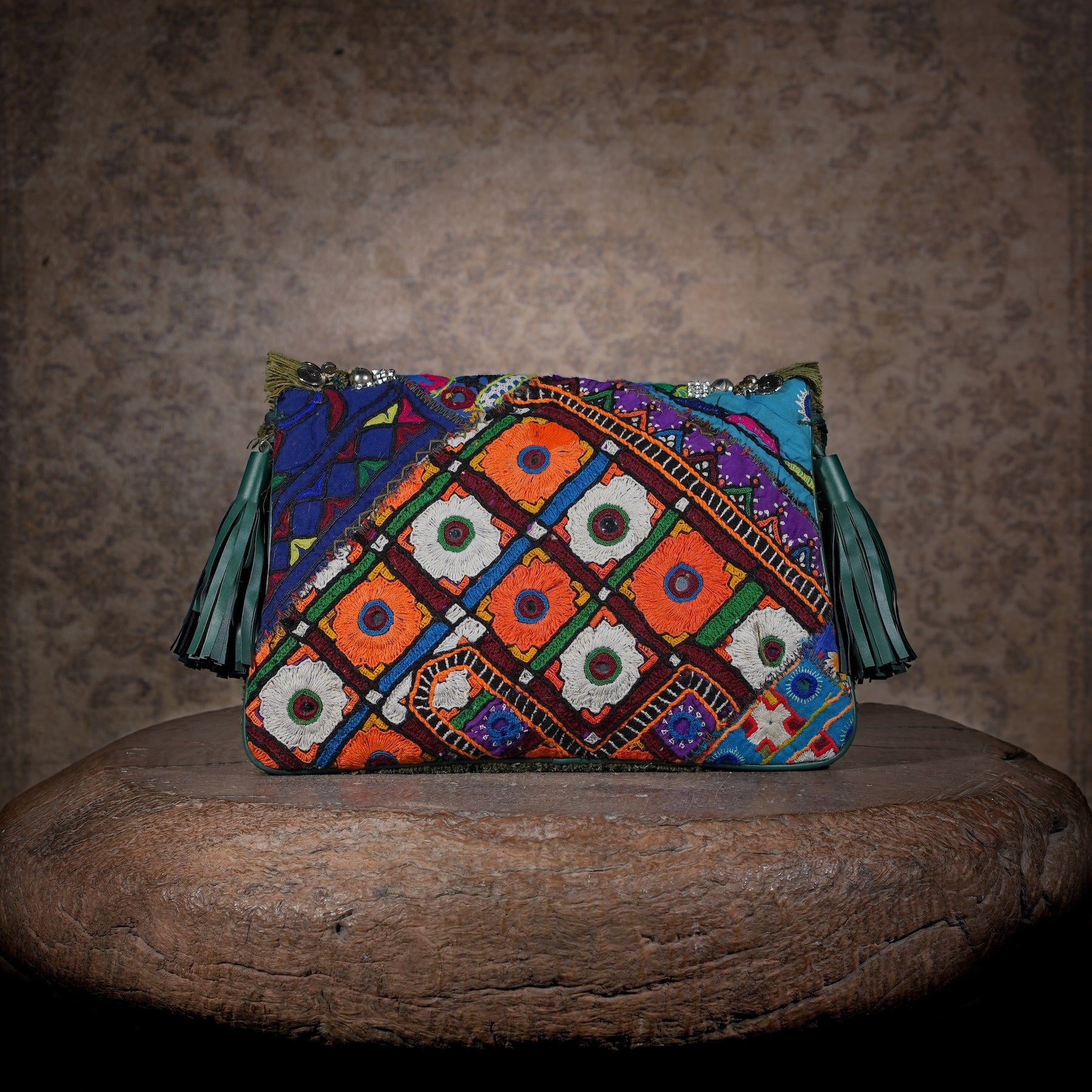 Olive Green Banjara Clutch 014