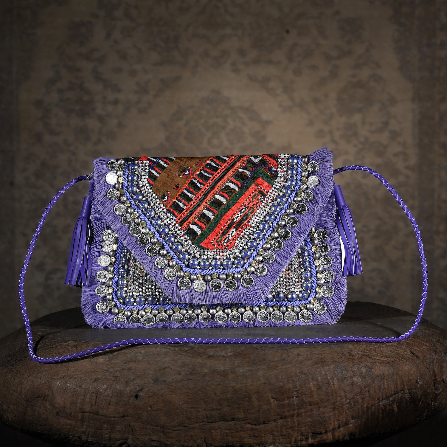 Purple Banjara Clutch 010