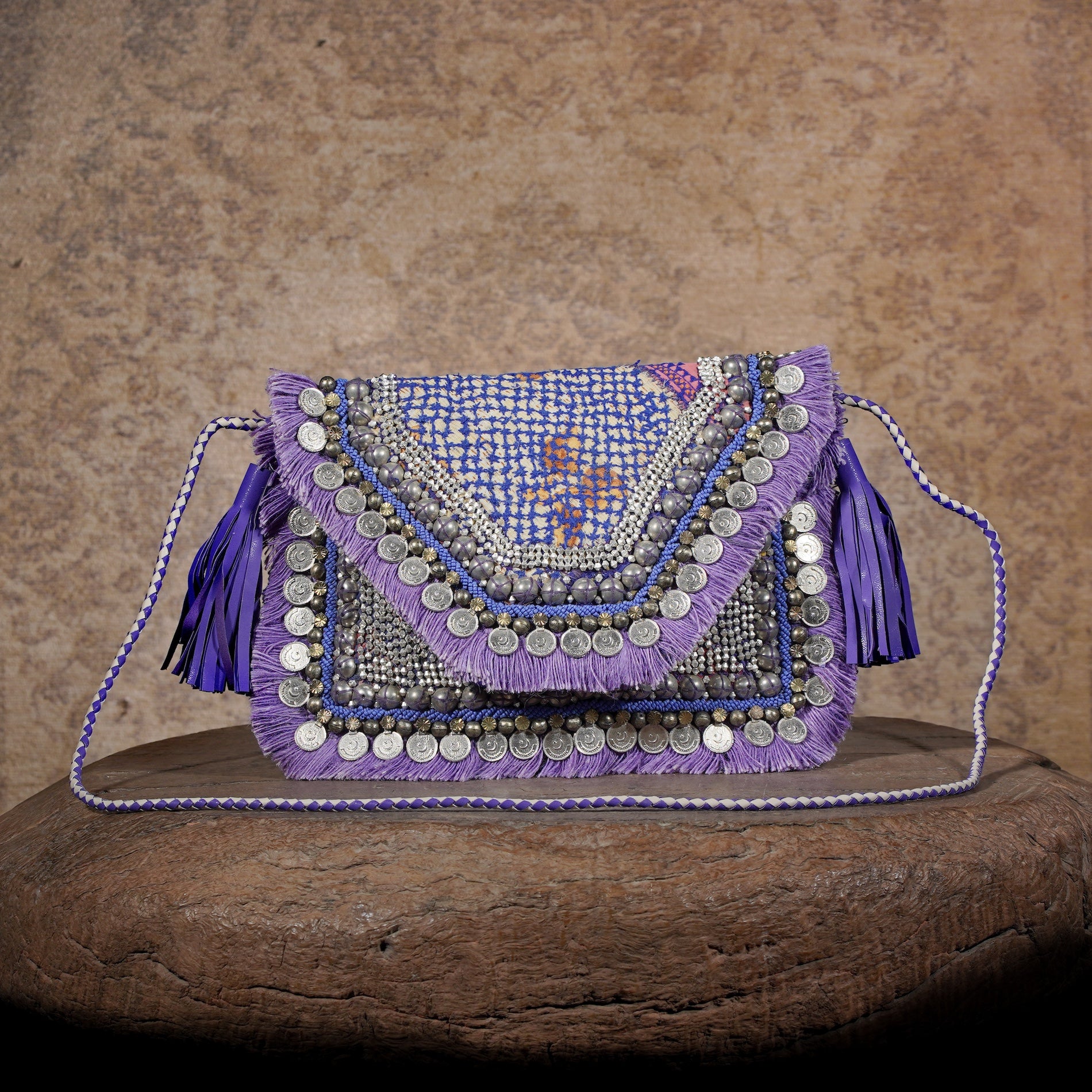 Purple Banjara Clutch 015