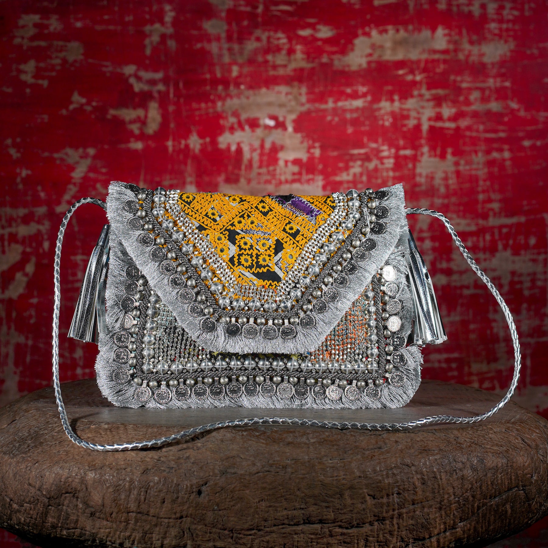 Silver Banjara Clutch 020