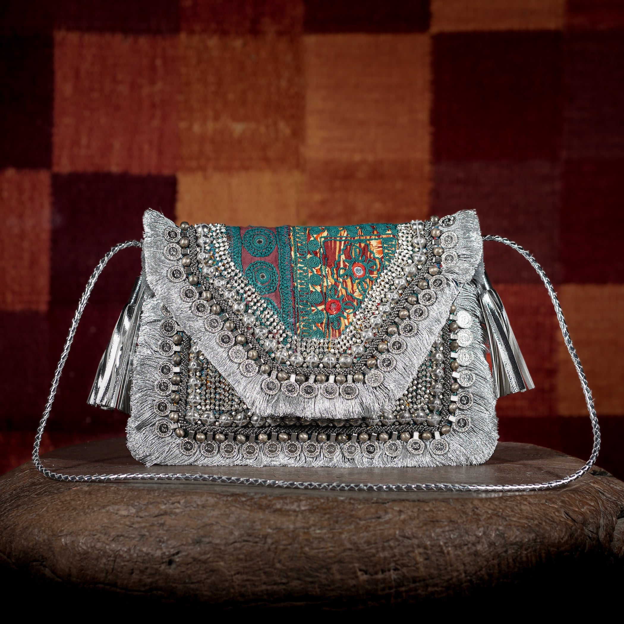 Silver Banjara Clutch 036