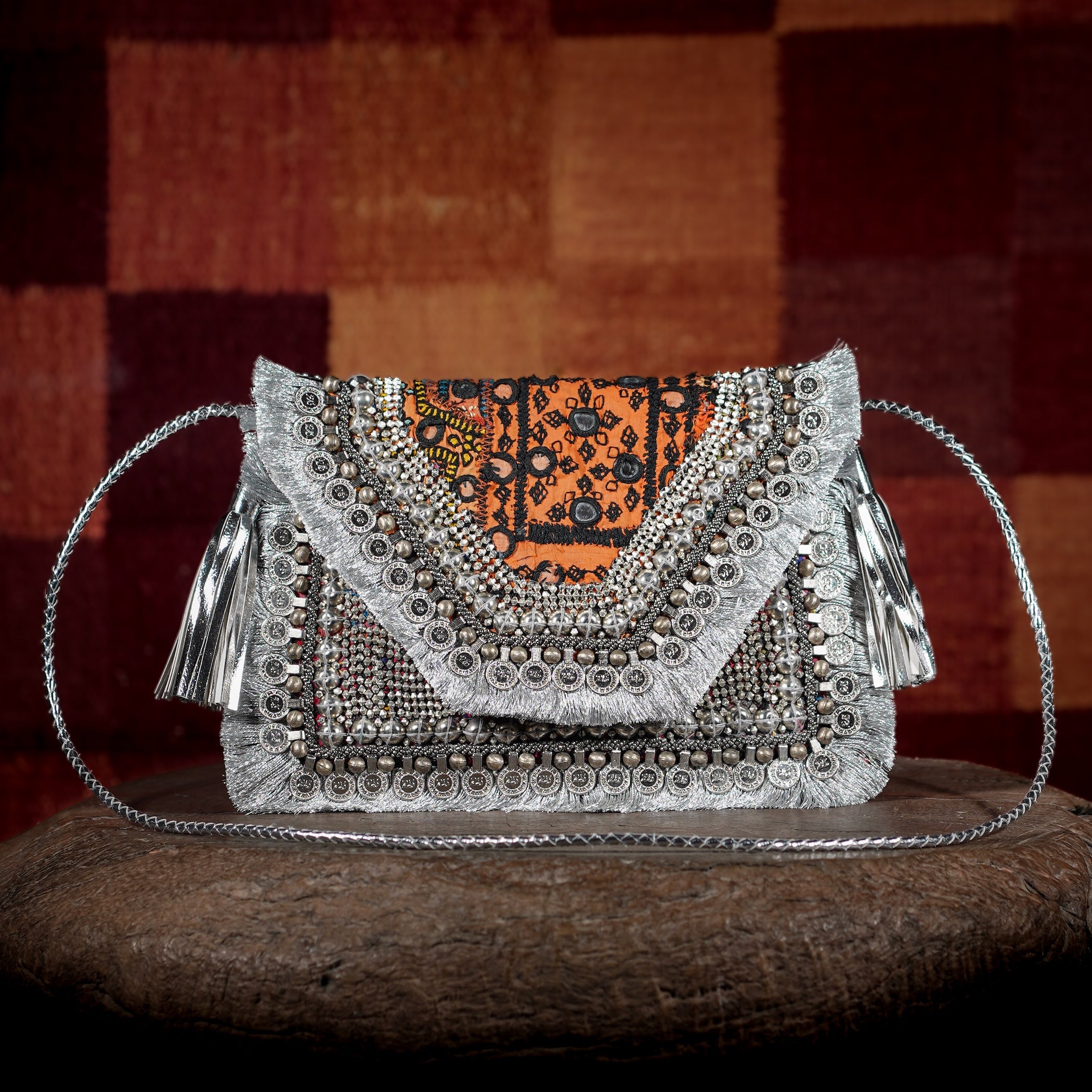 Silver Banjara Clutch 040