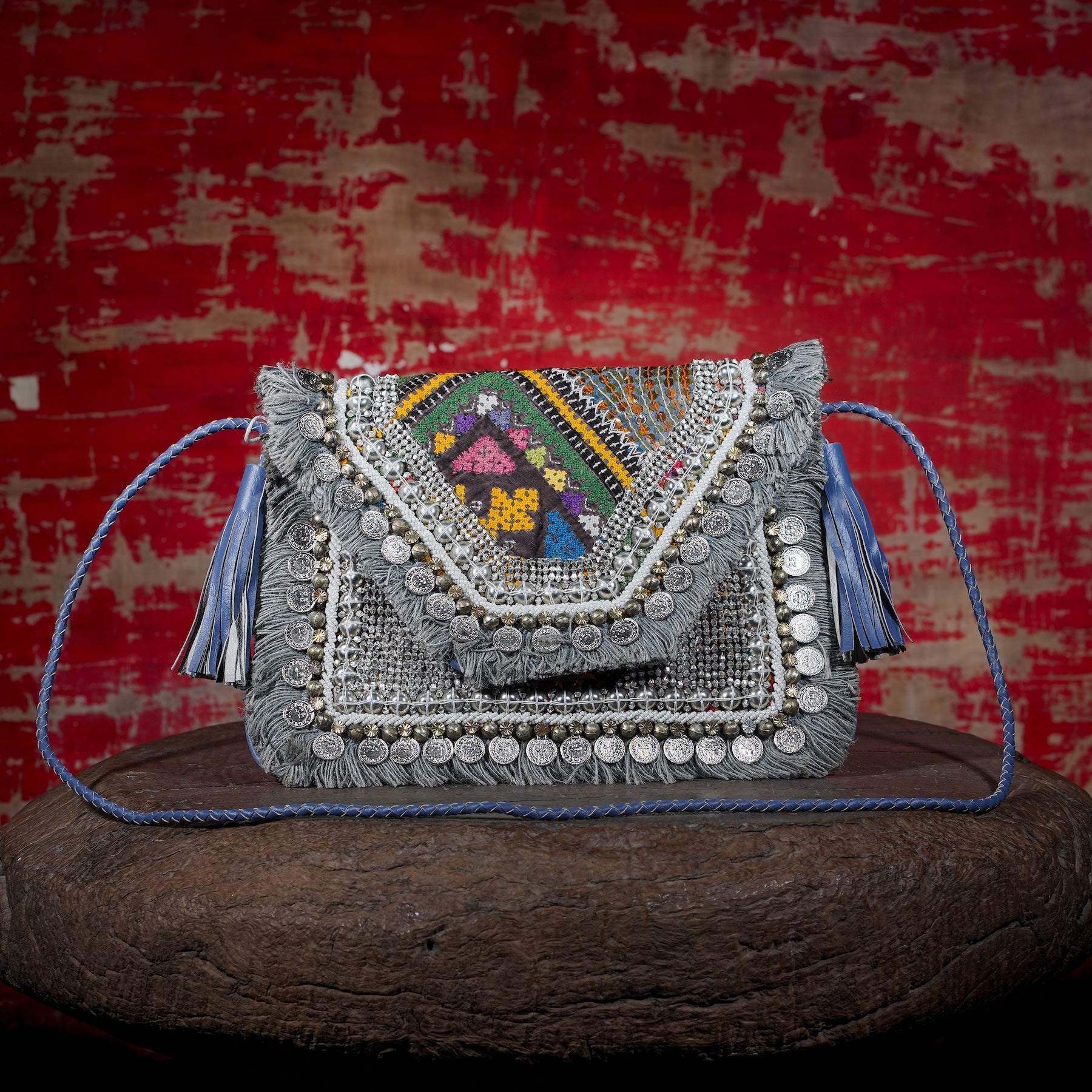 Sky Blue Banjara Clutch 010