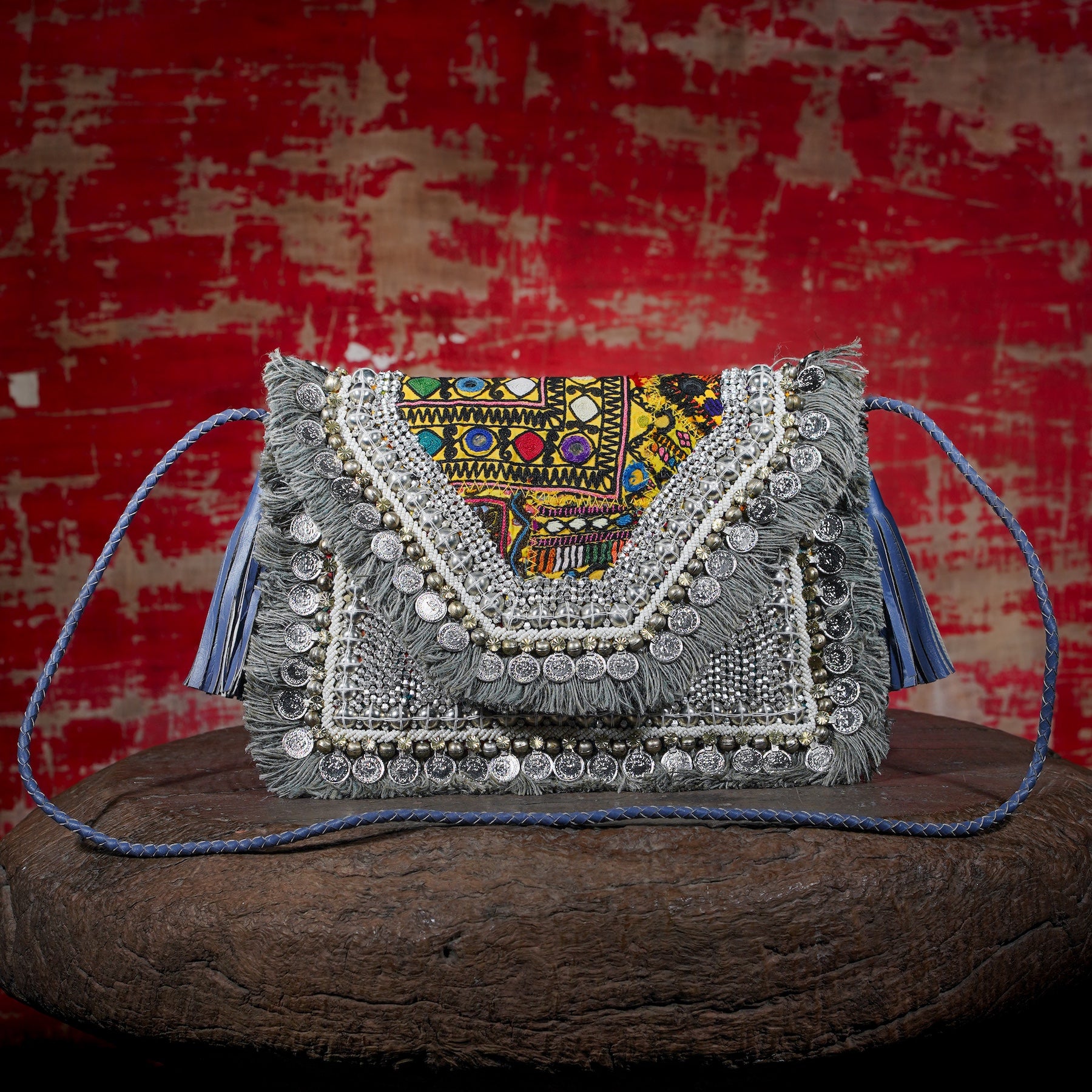 Sky Blue Banjara Clutch 013