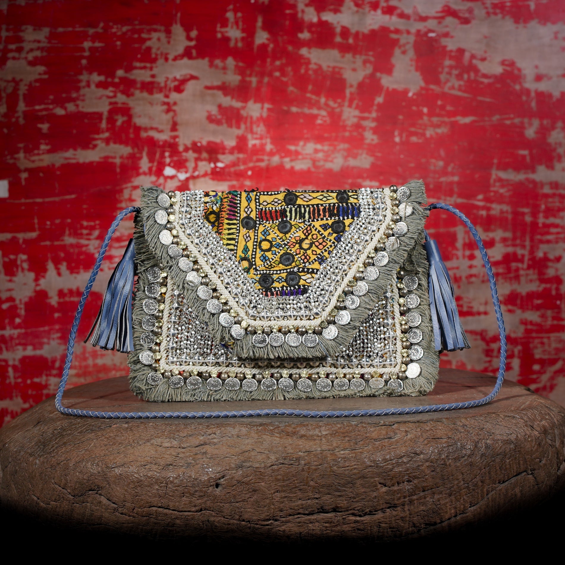 Sky Blue Banjara Clutch 015