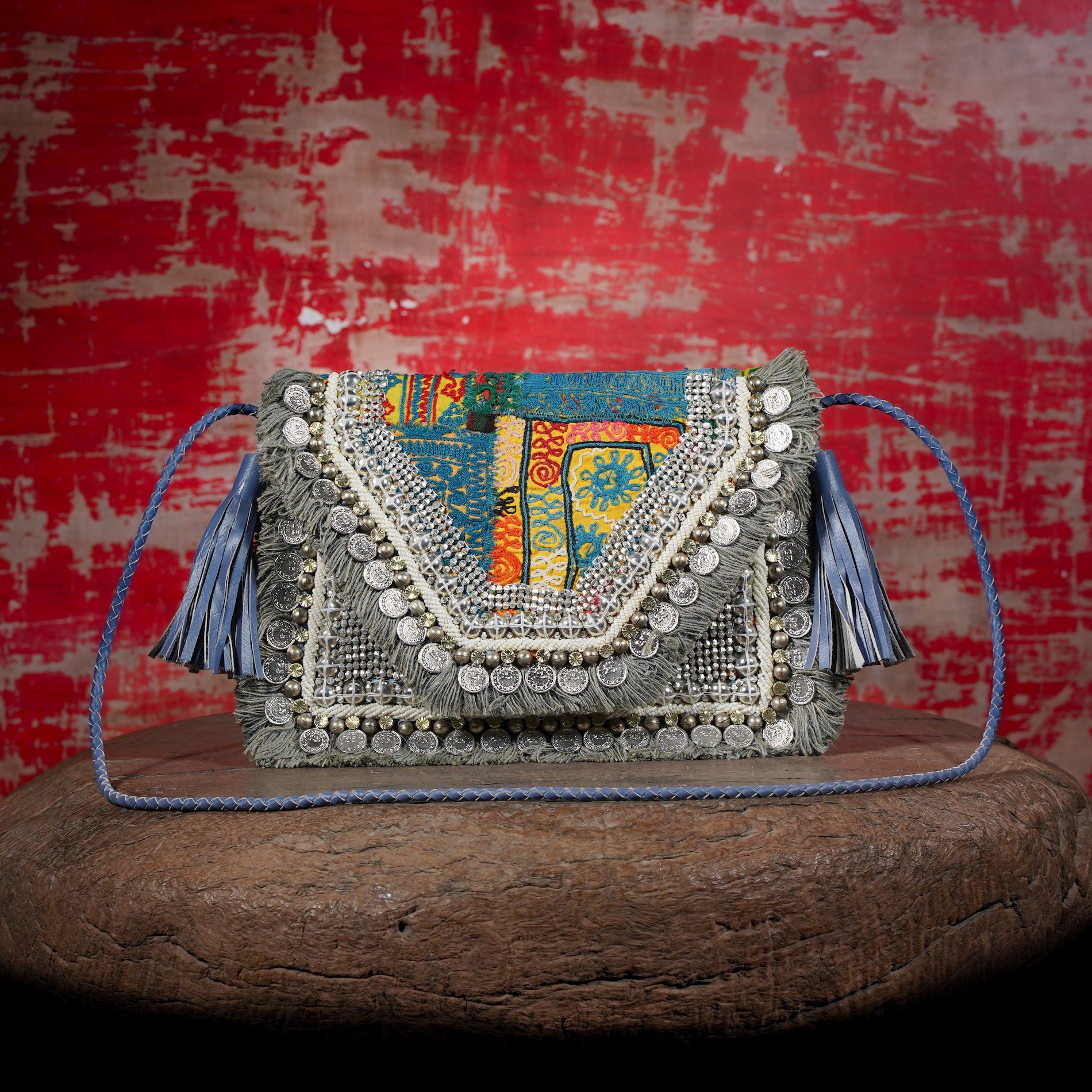 Sky Blue Banjara Clutch 016