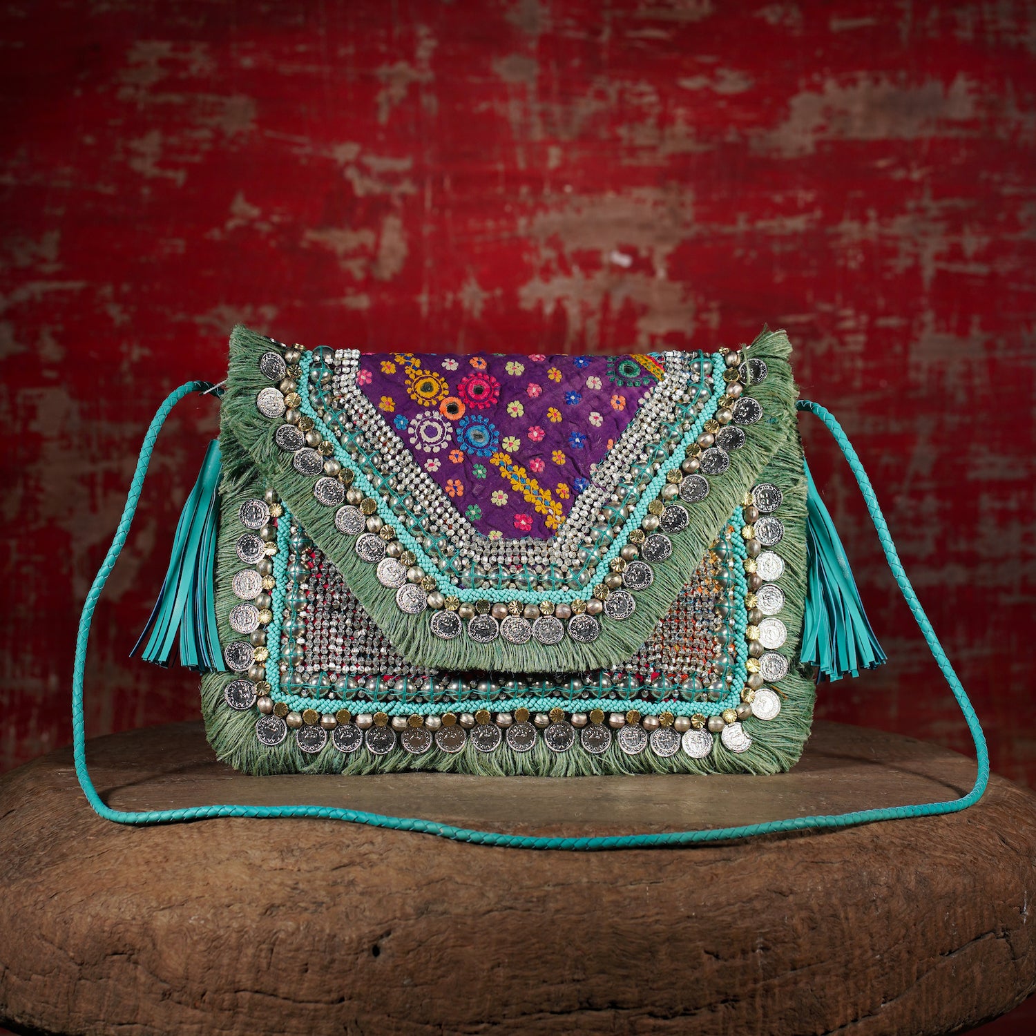 Turquoise Banjara Clutch 006