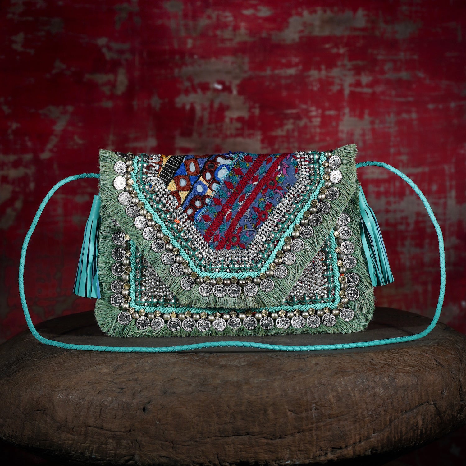 Turquoise Banjara Clutch 011