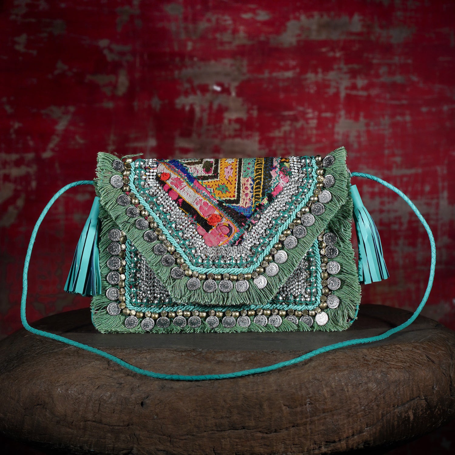 Turquoise Banjara Clutch 012