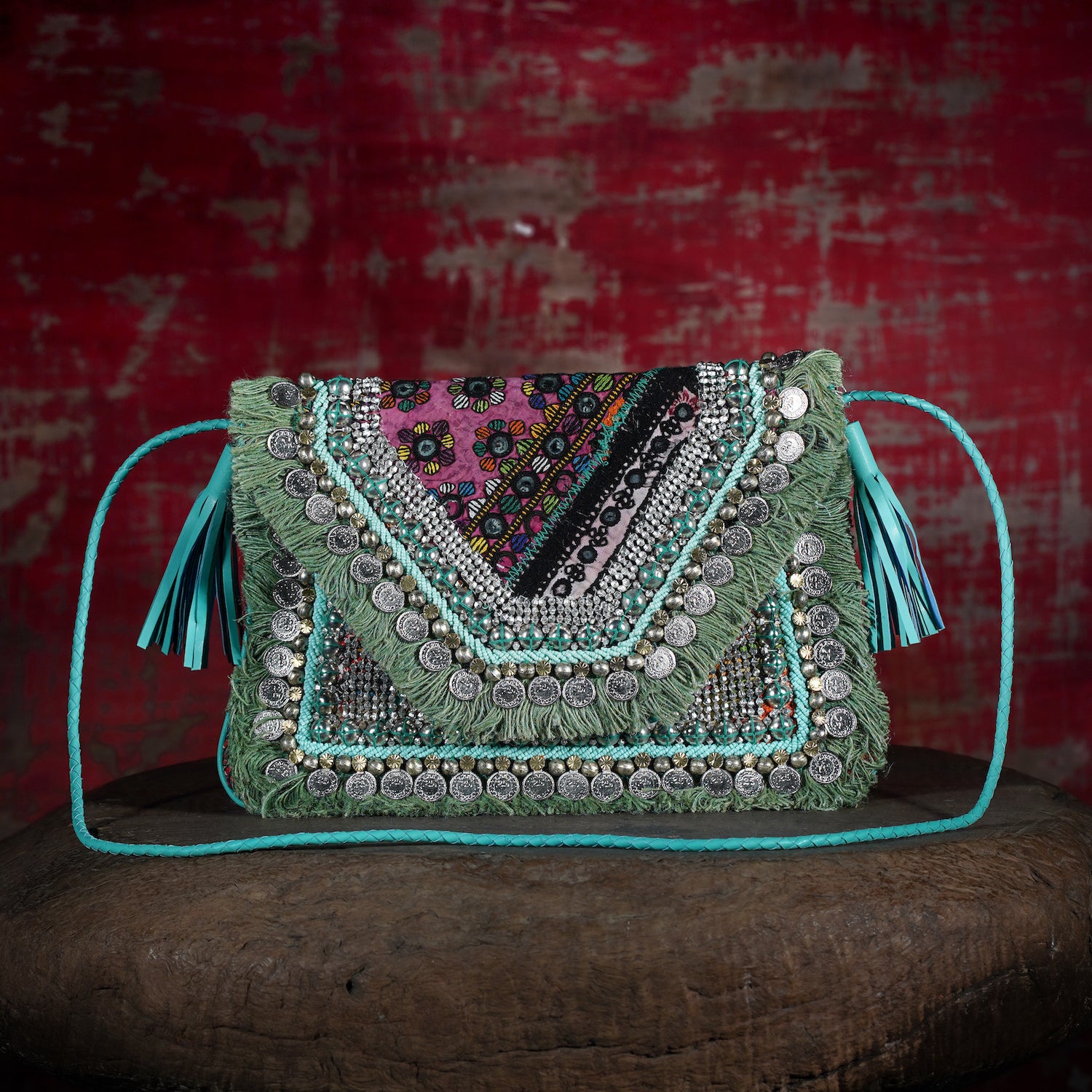 Turquoise Banjara Clutch 014