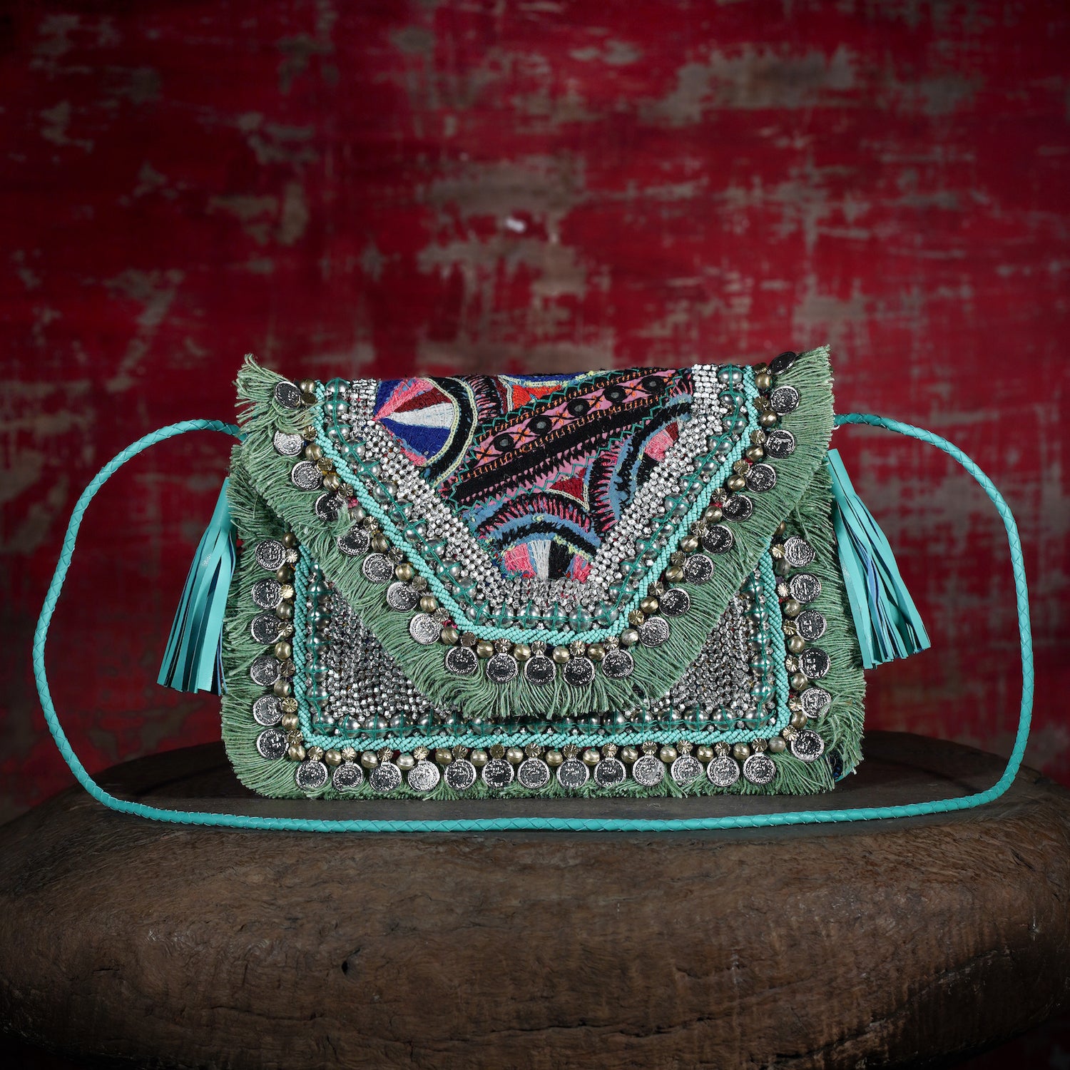 Turquoise Banjara Clutch 015