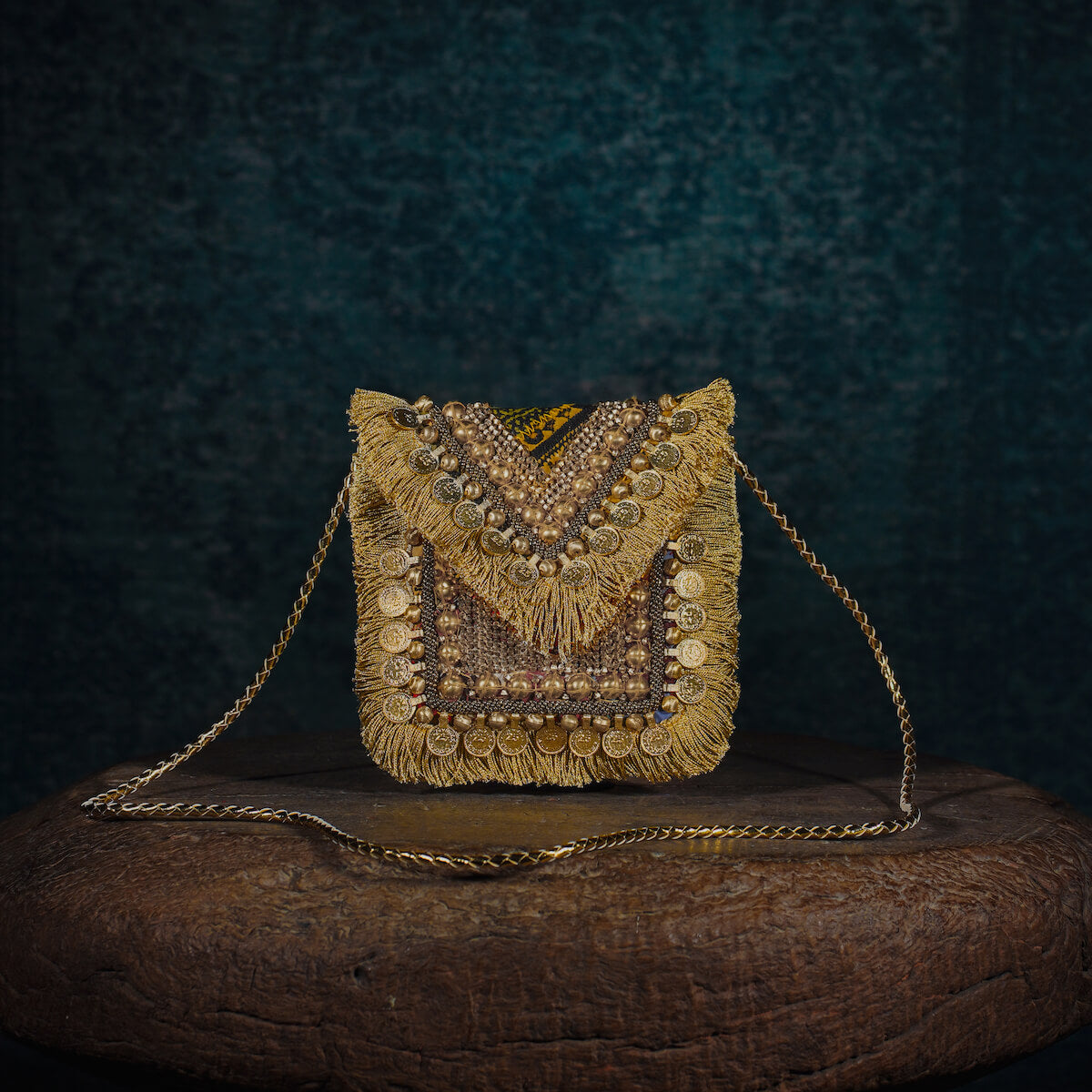 Gold Banjara Minion Clutch 004