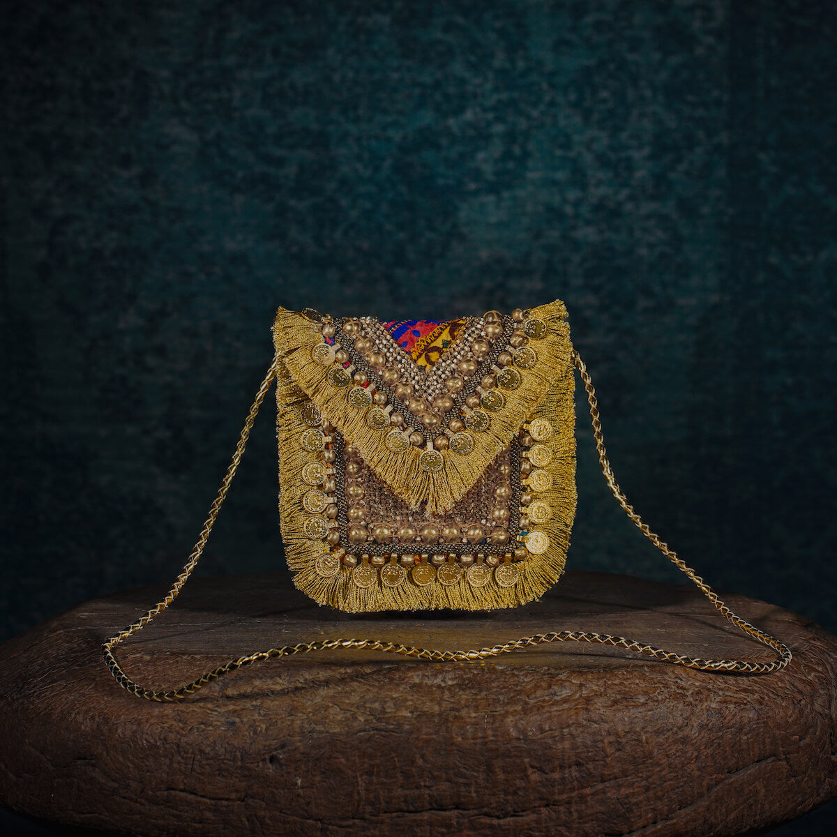 Gold Banjara Minion Clutch 005