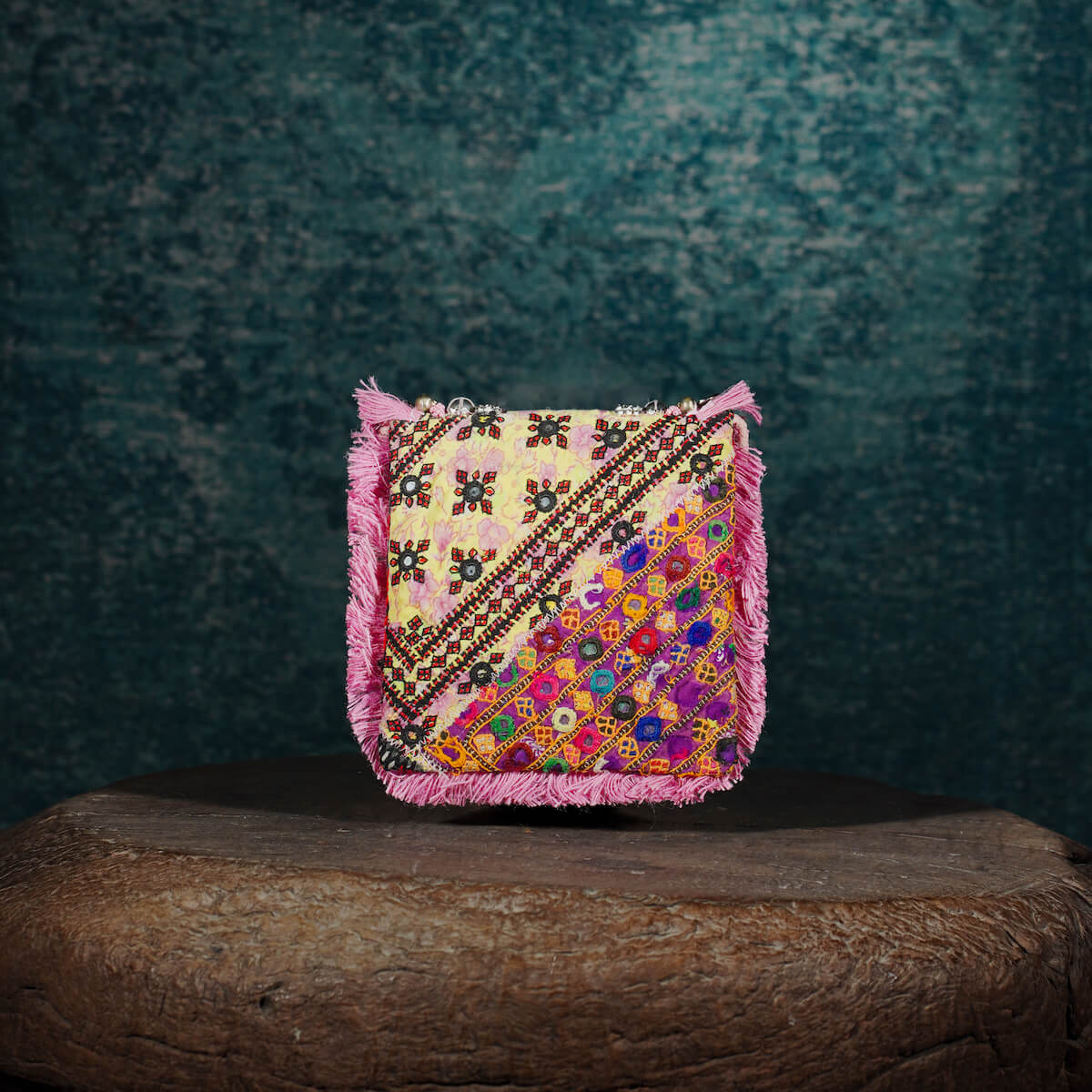 Pink Banjara Minion Clutch 005