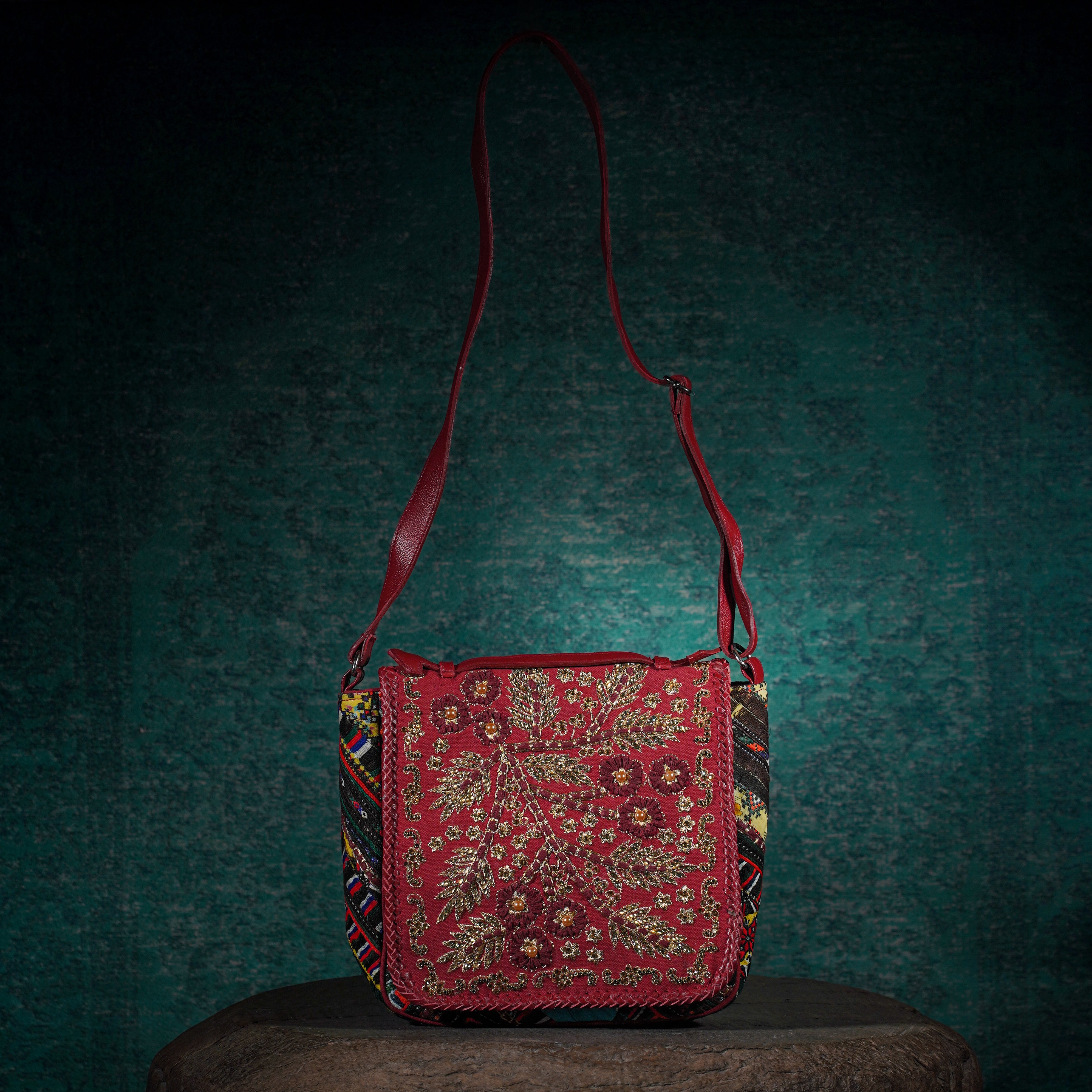 Burgundy Messenger Bag 004