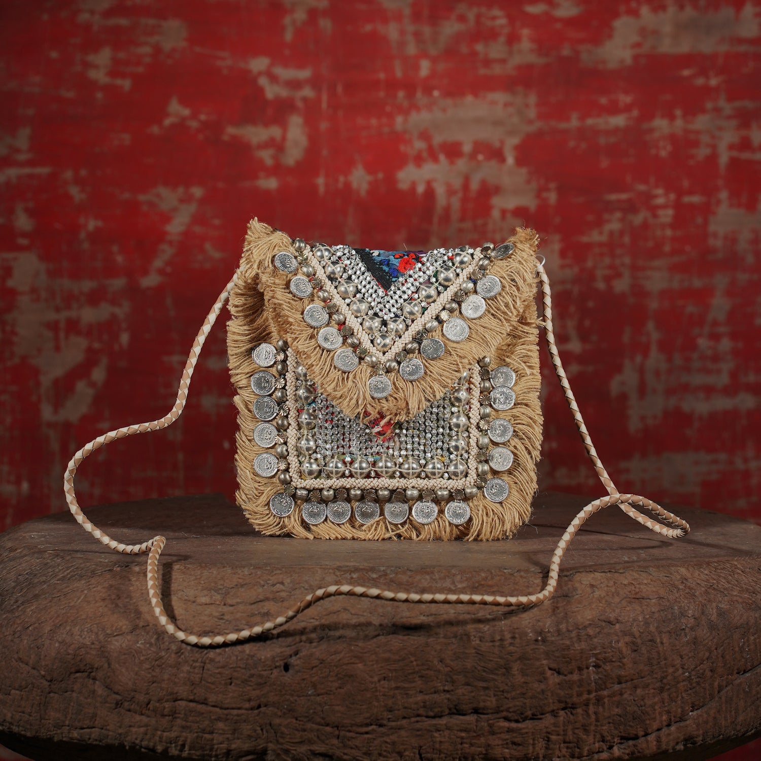 Beige Banjara Minion Clutch 009