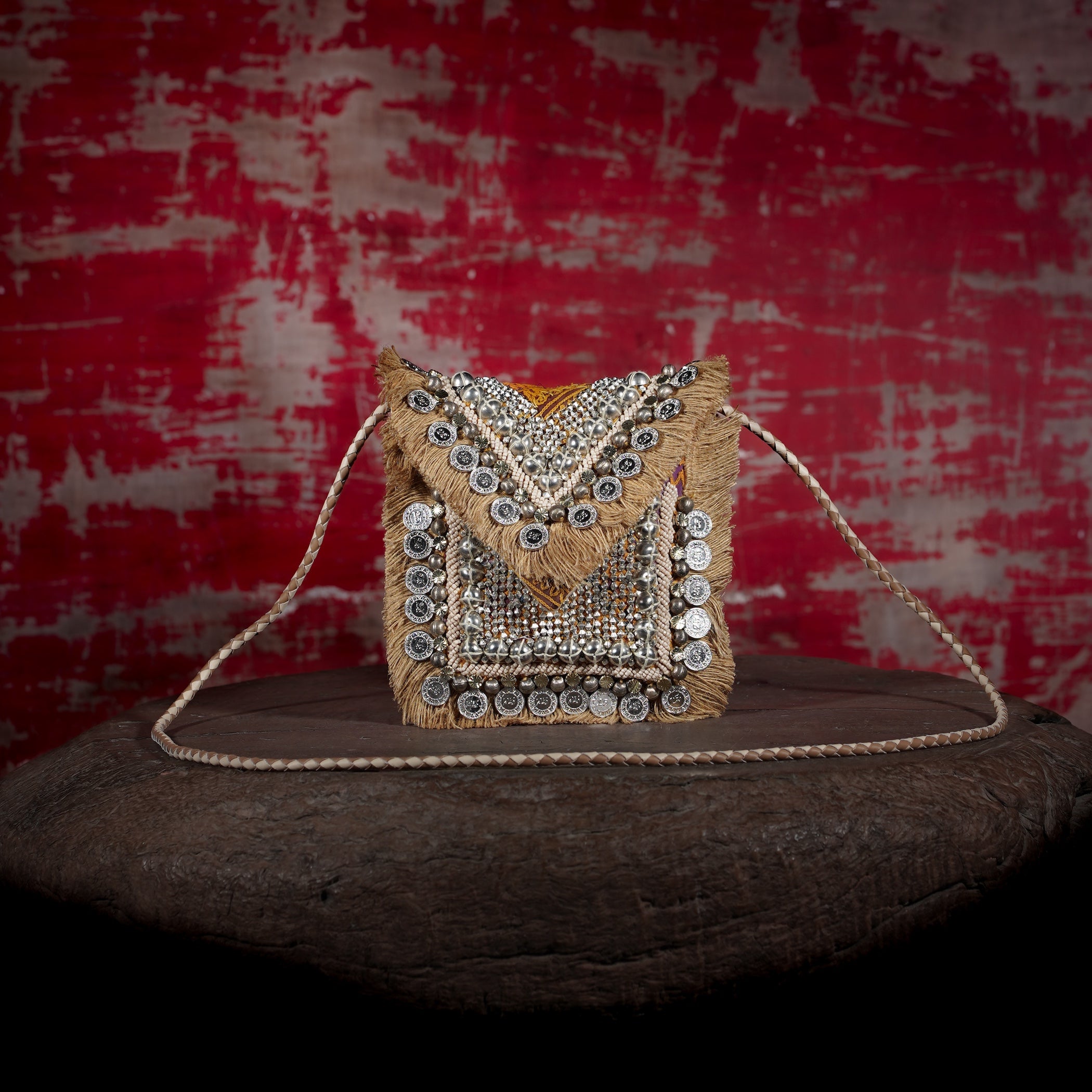 Beige Banjara Minion Clutch 012