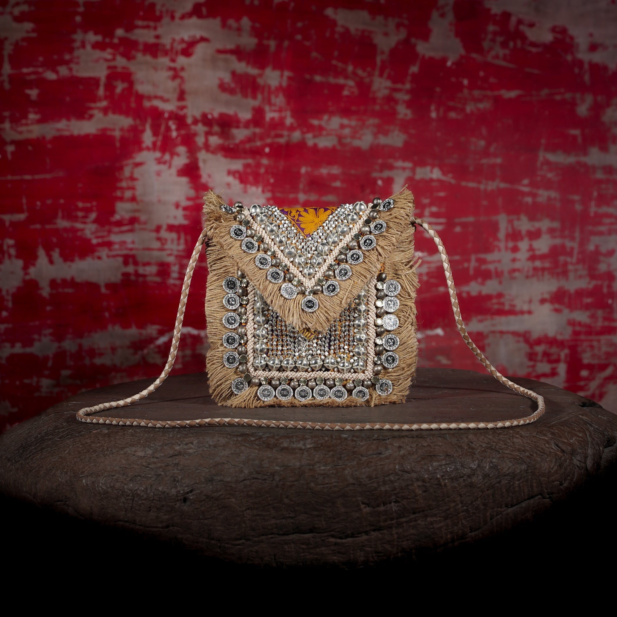 Beige Banjara Minion Clutch 017