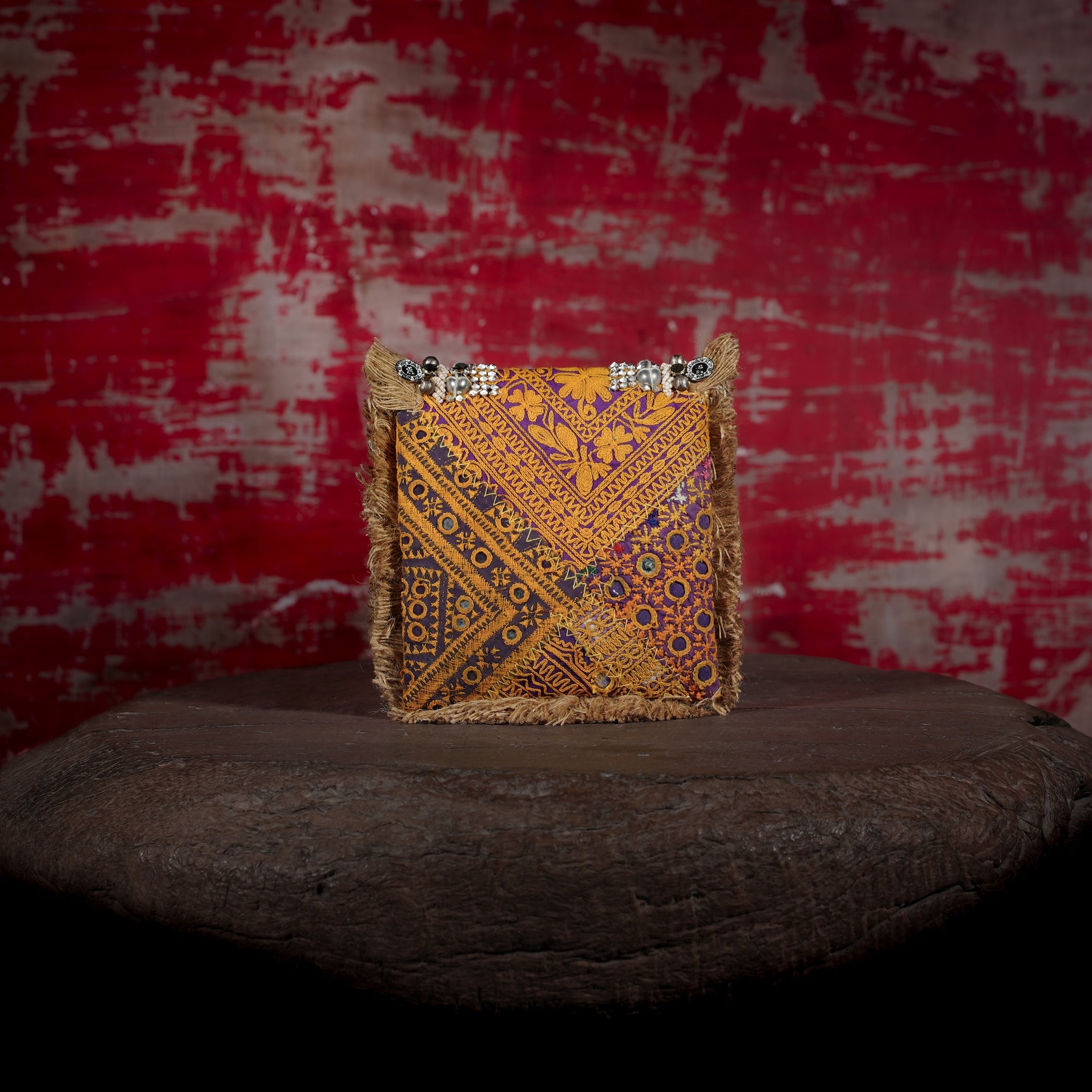 Beige Banjara Minion Clutch 017