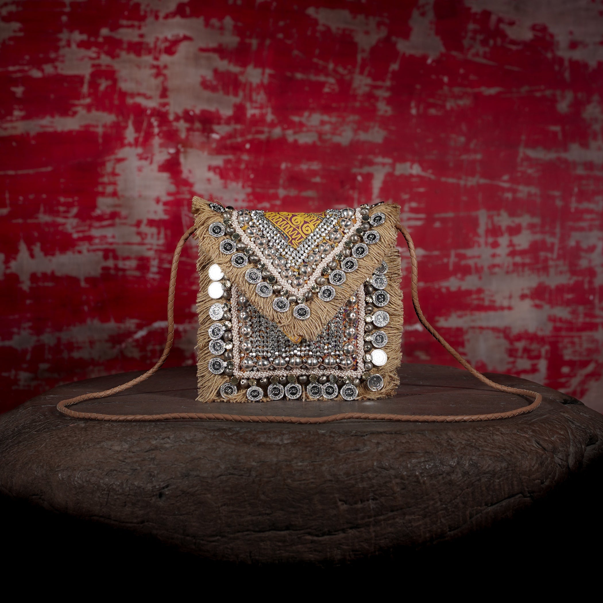 Beige Banjara Minion Clutch 018