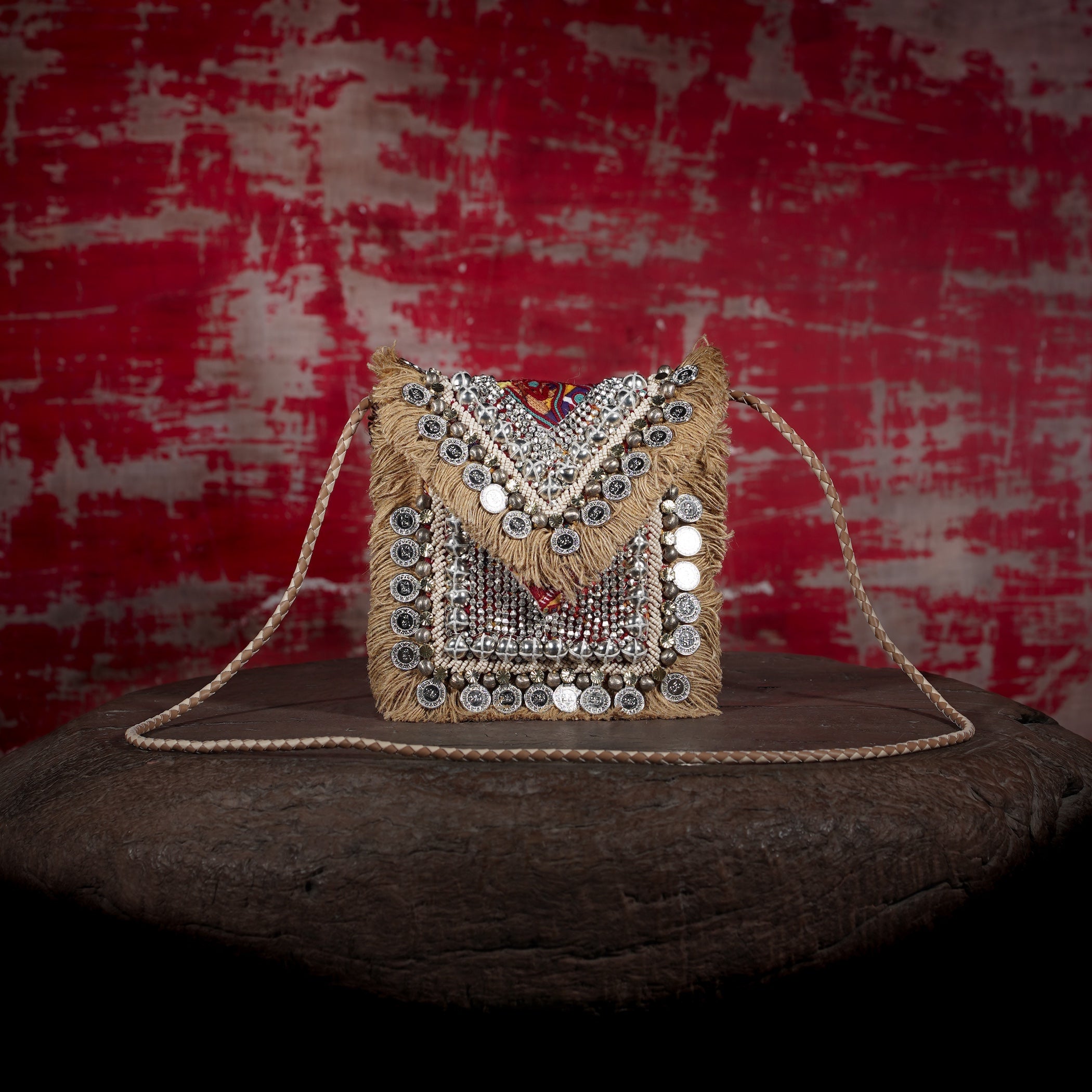 Beige Banjara Minion Clutch 022