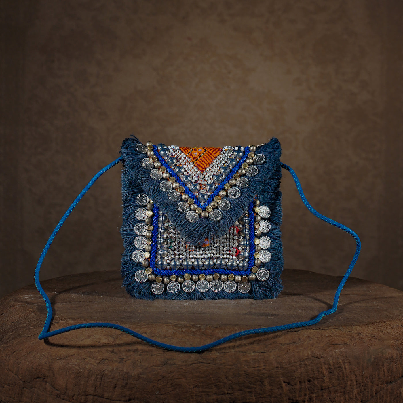 Blue Banjara Minion Clutch 001