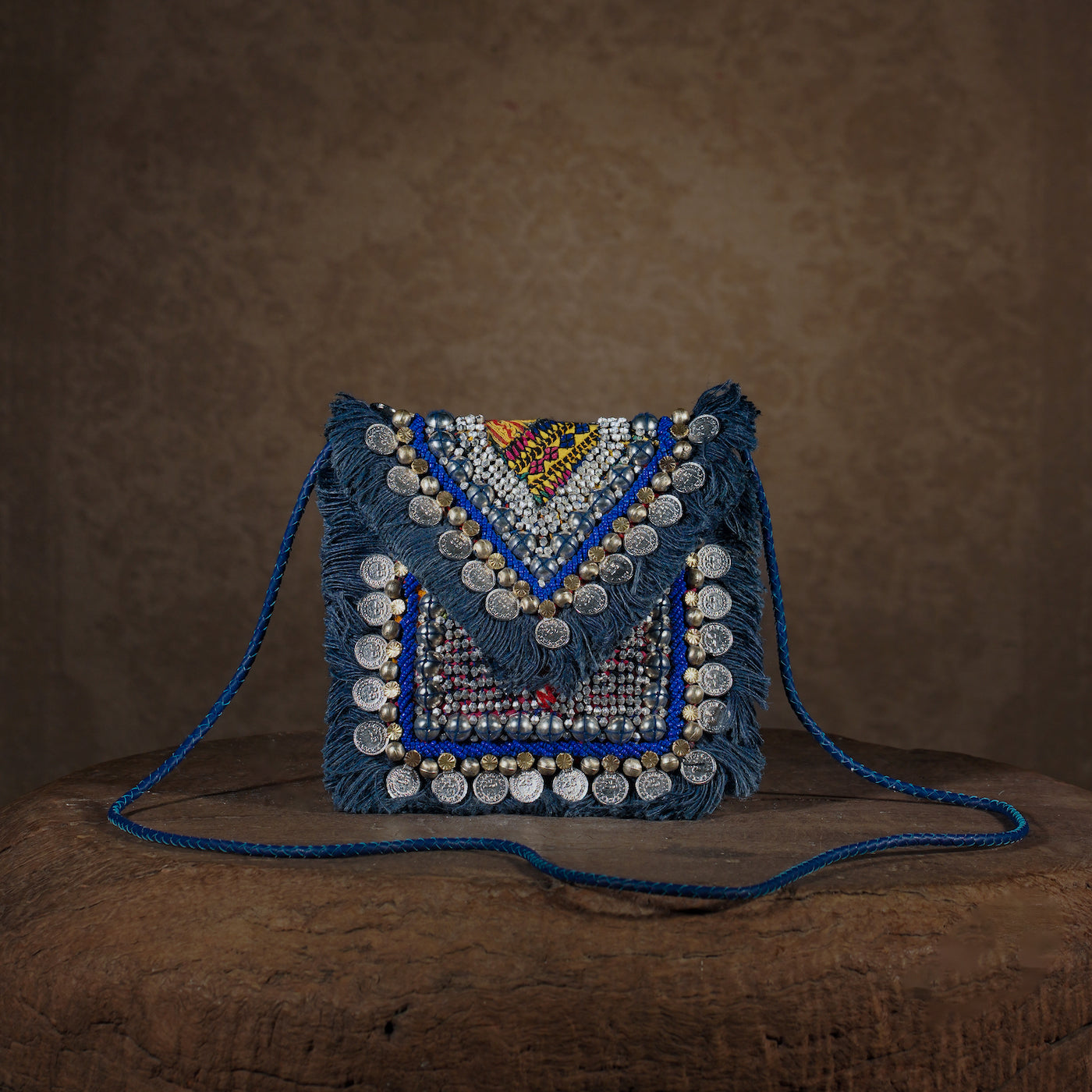 Blue Banjara Minion Clutch 002