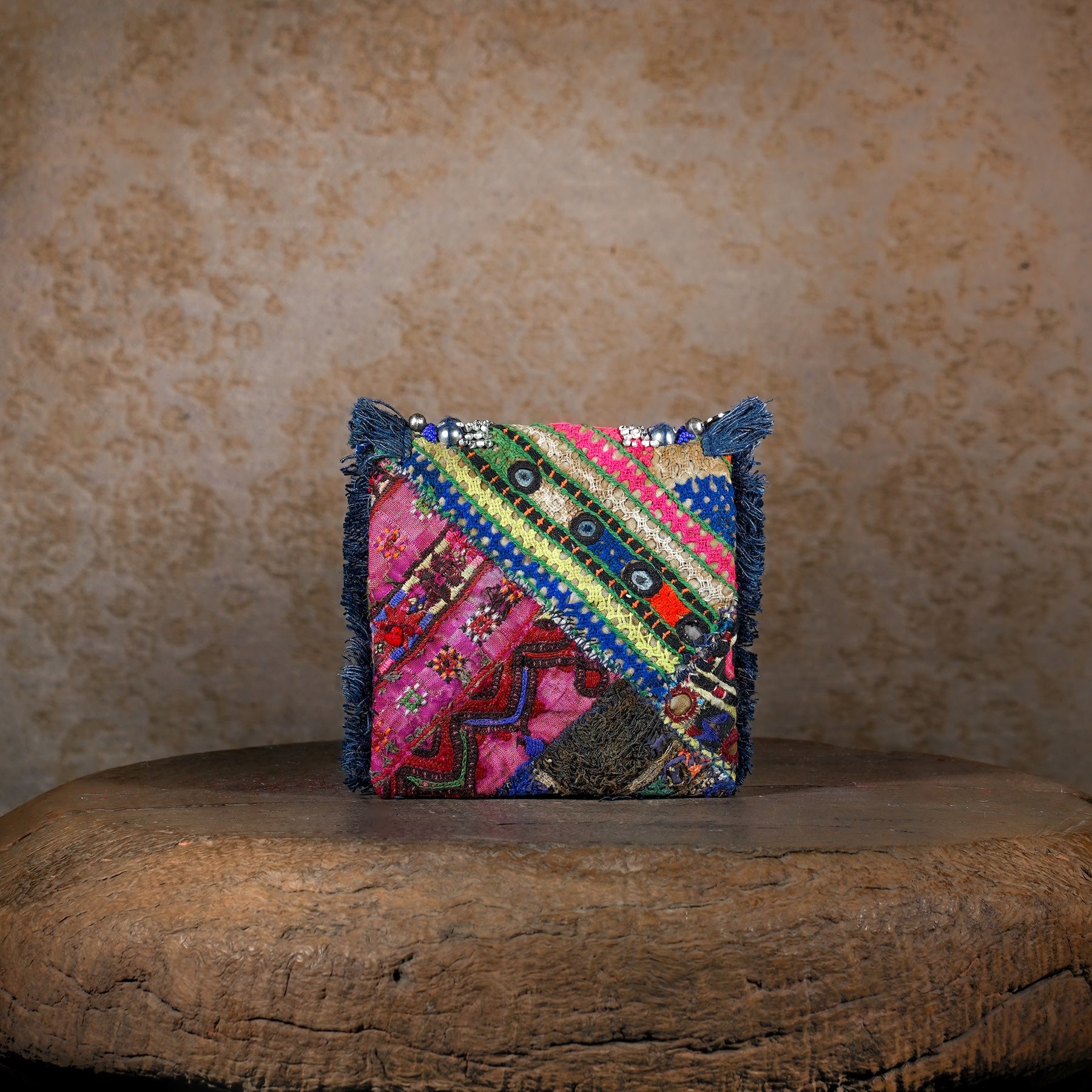 Blue Banjara Minion Clutch 006