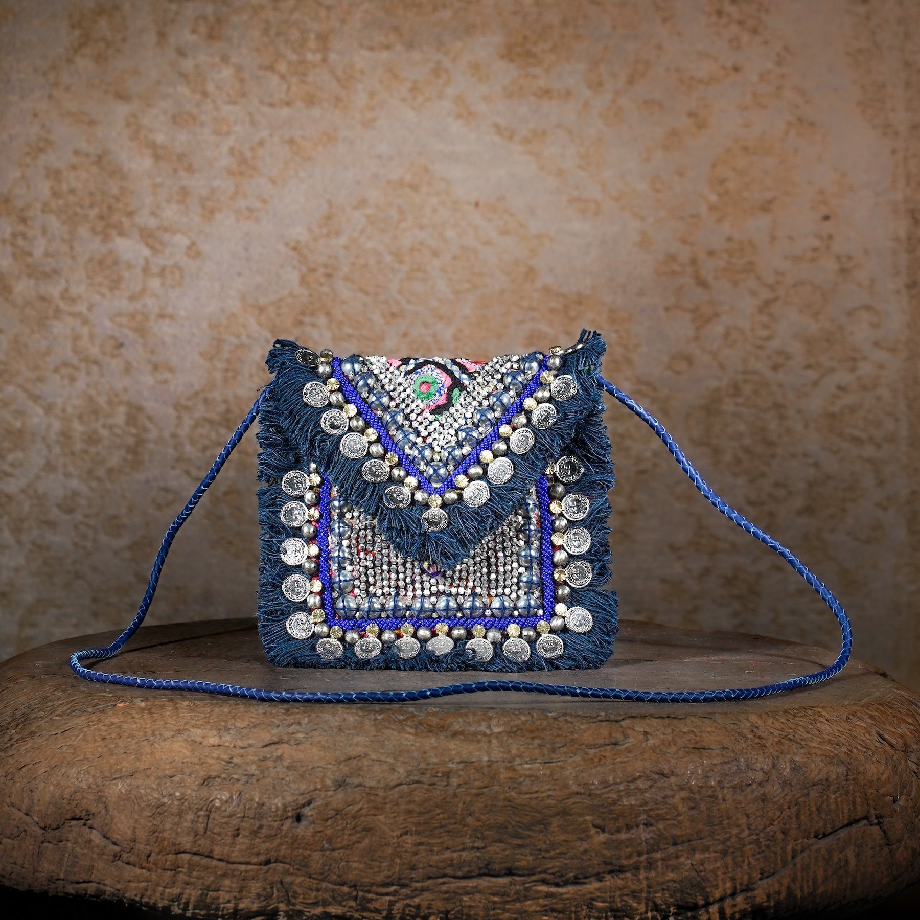 Blue Banjara Minion Clutch 007
