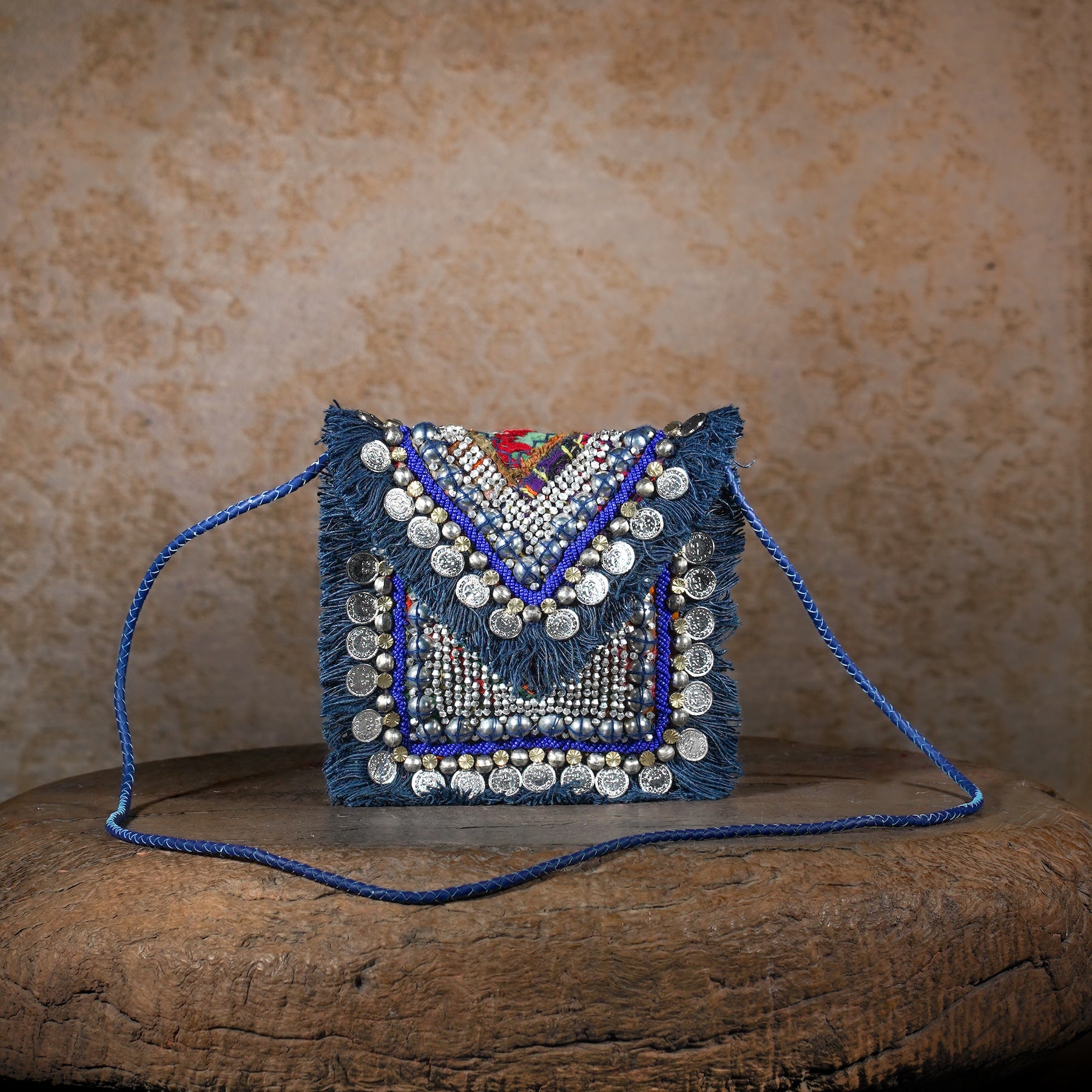 Blue Banjara Minion Clutch 010